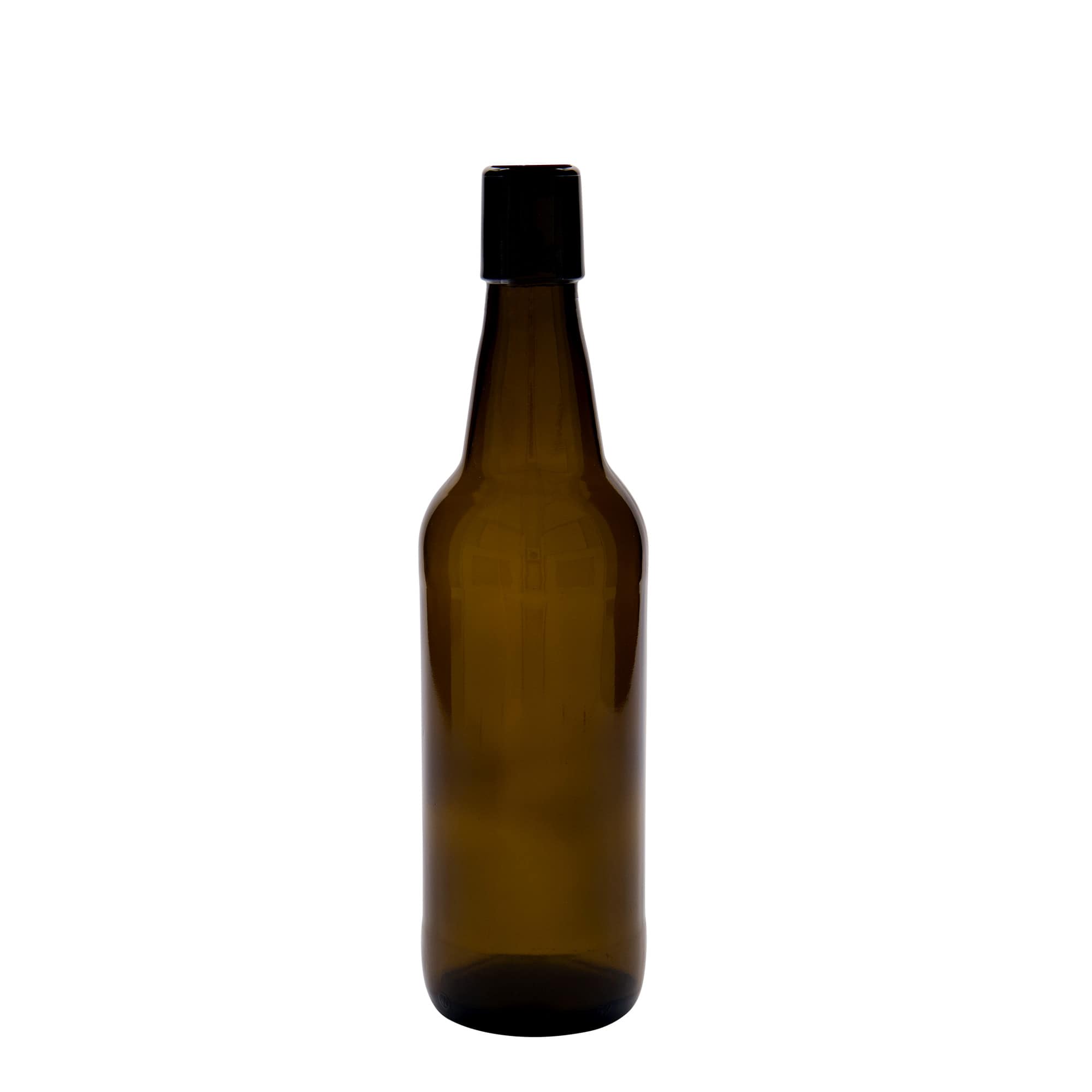 Bouteille de bière 500 ml, verre, brun, ouverture : fermeture à bascule