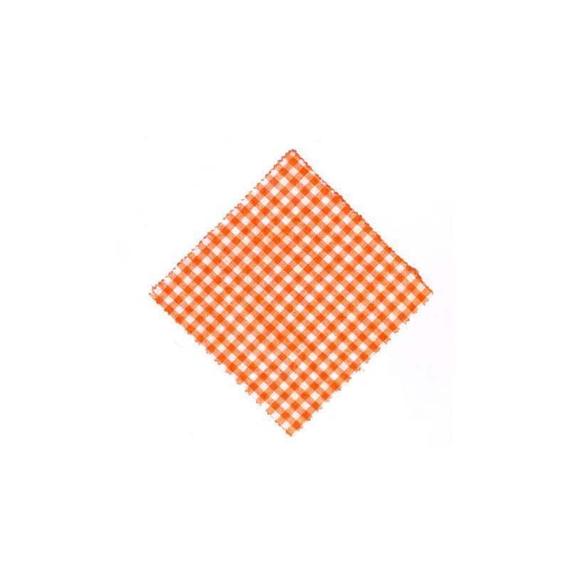 Napperon à carreaux 15x15, carré, tissu, orange, col : TO58-TO82