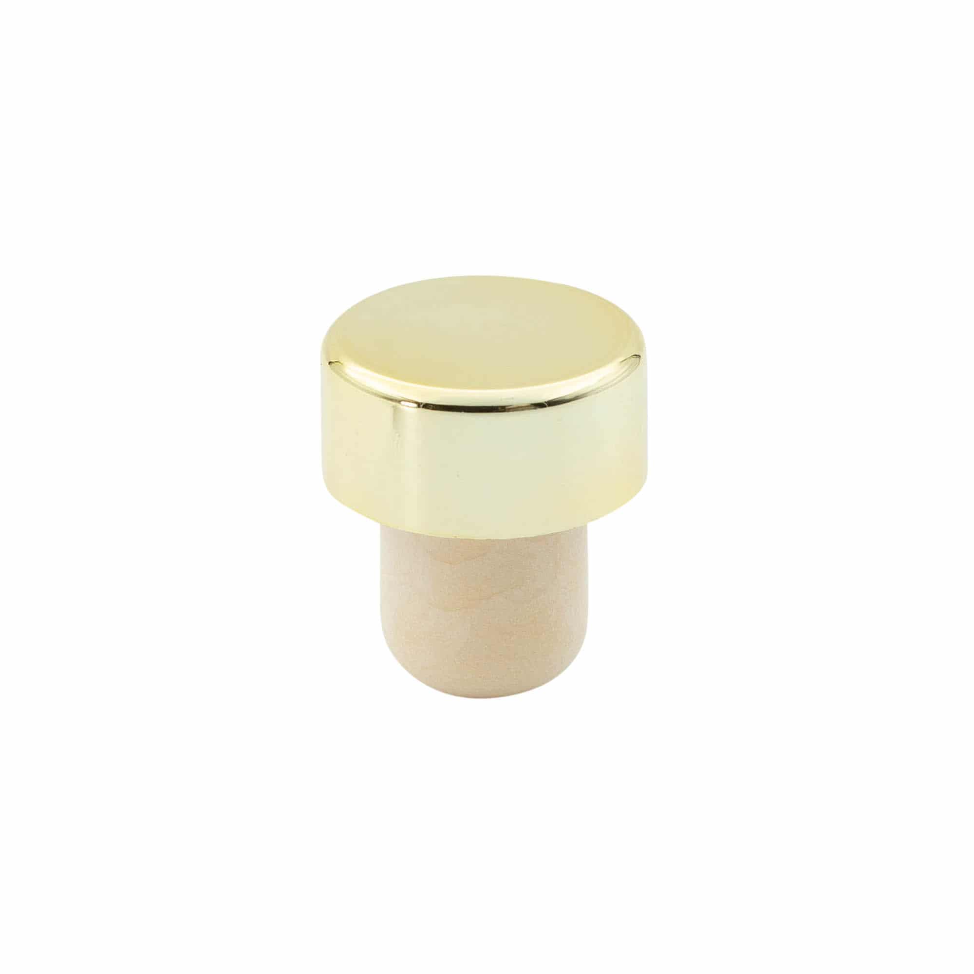Bouchon à prise 19 mm, plastique, doré, pour embouchure : liège
