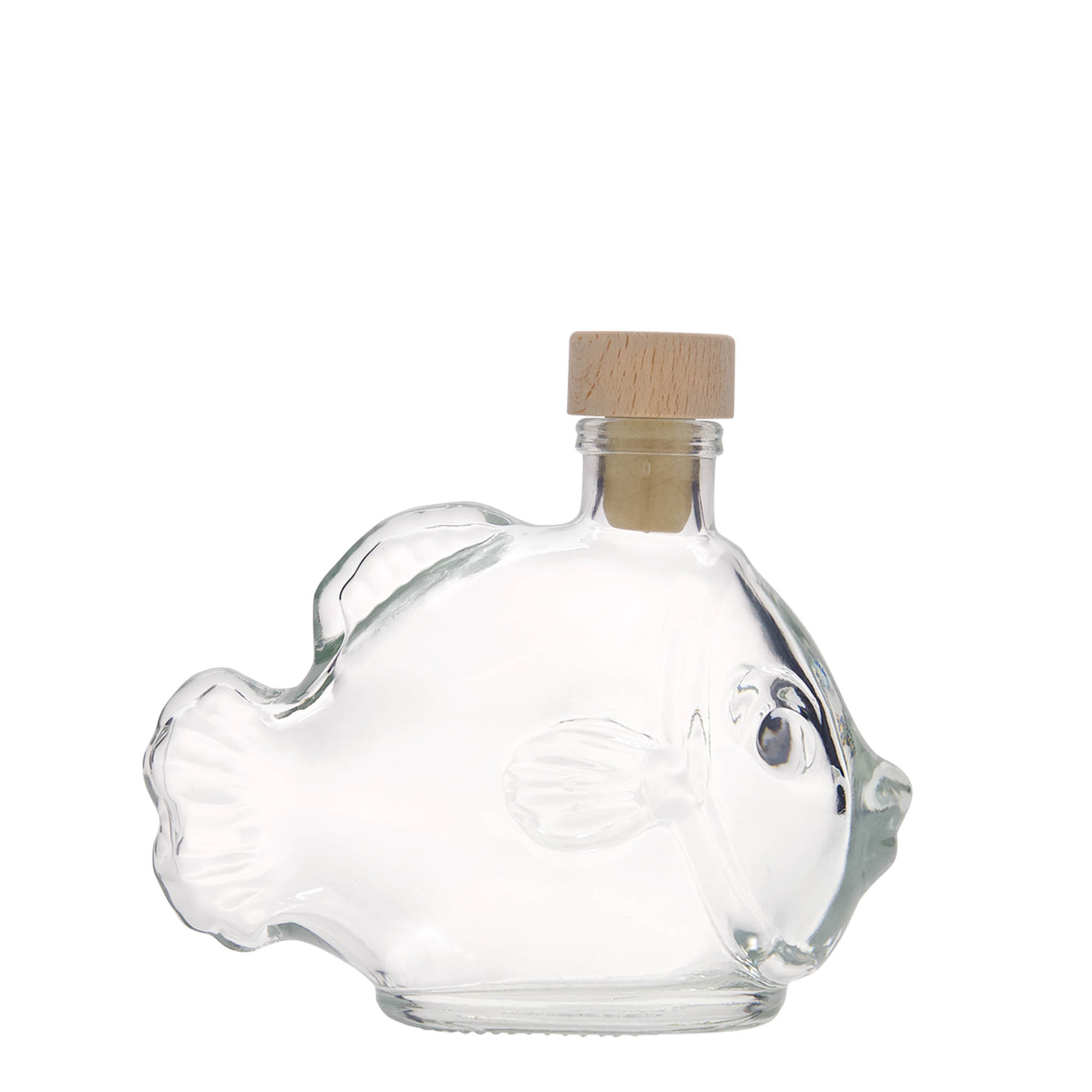 Flacon en verre 200 ml « Poisson », ouverture : liège