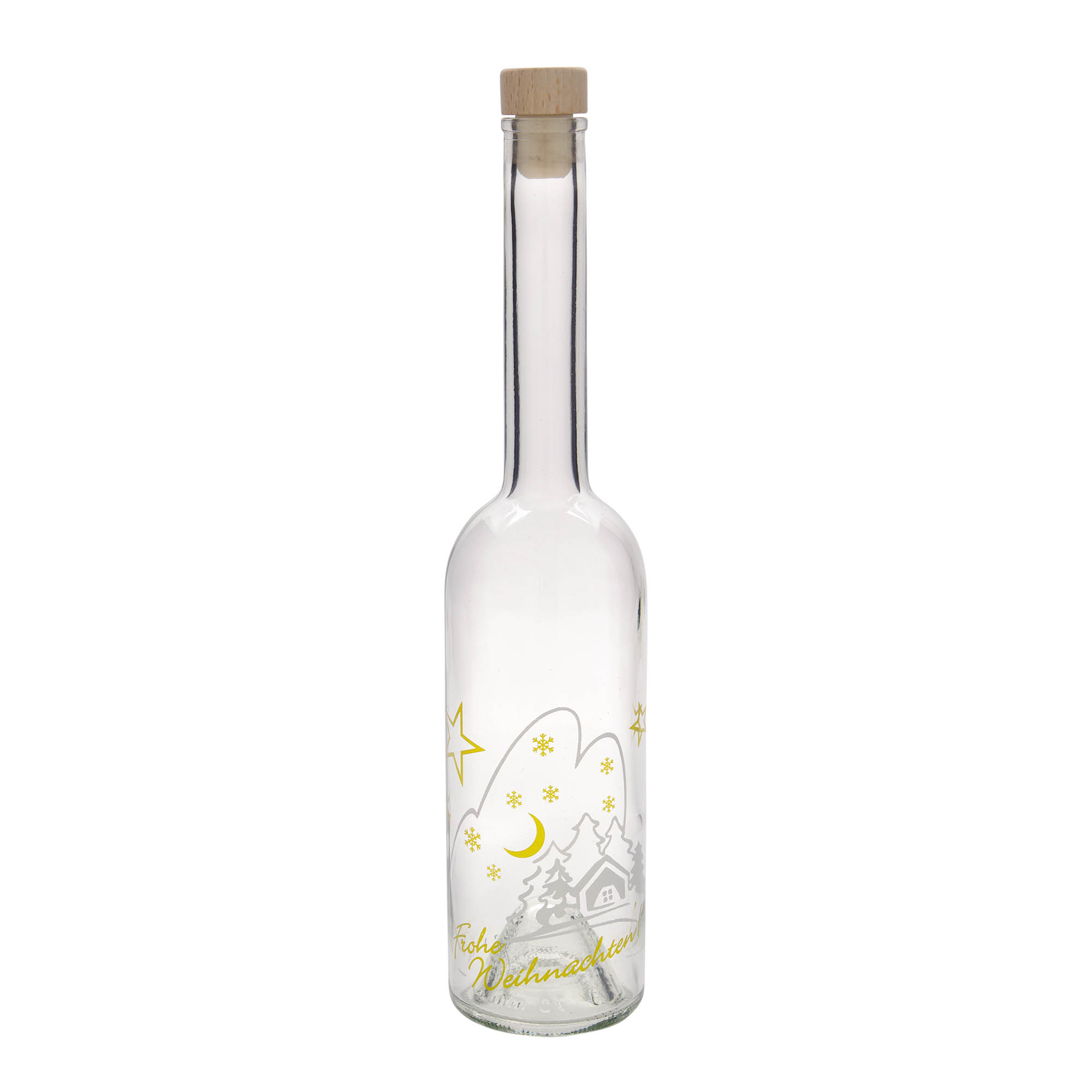 Bouteille en verre 500 ml 'Opera', motif : idylles de Noël, ouverture : bouchon en liège Bouteille en verre 500 ml 'Opera', motif : idylles de Noël, ouverture : bouchon en liège
