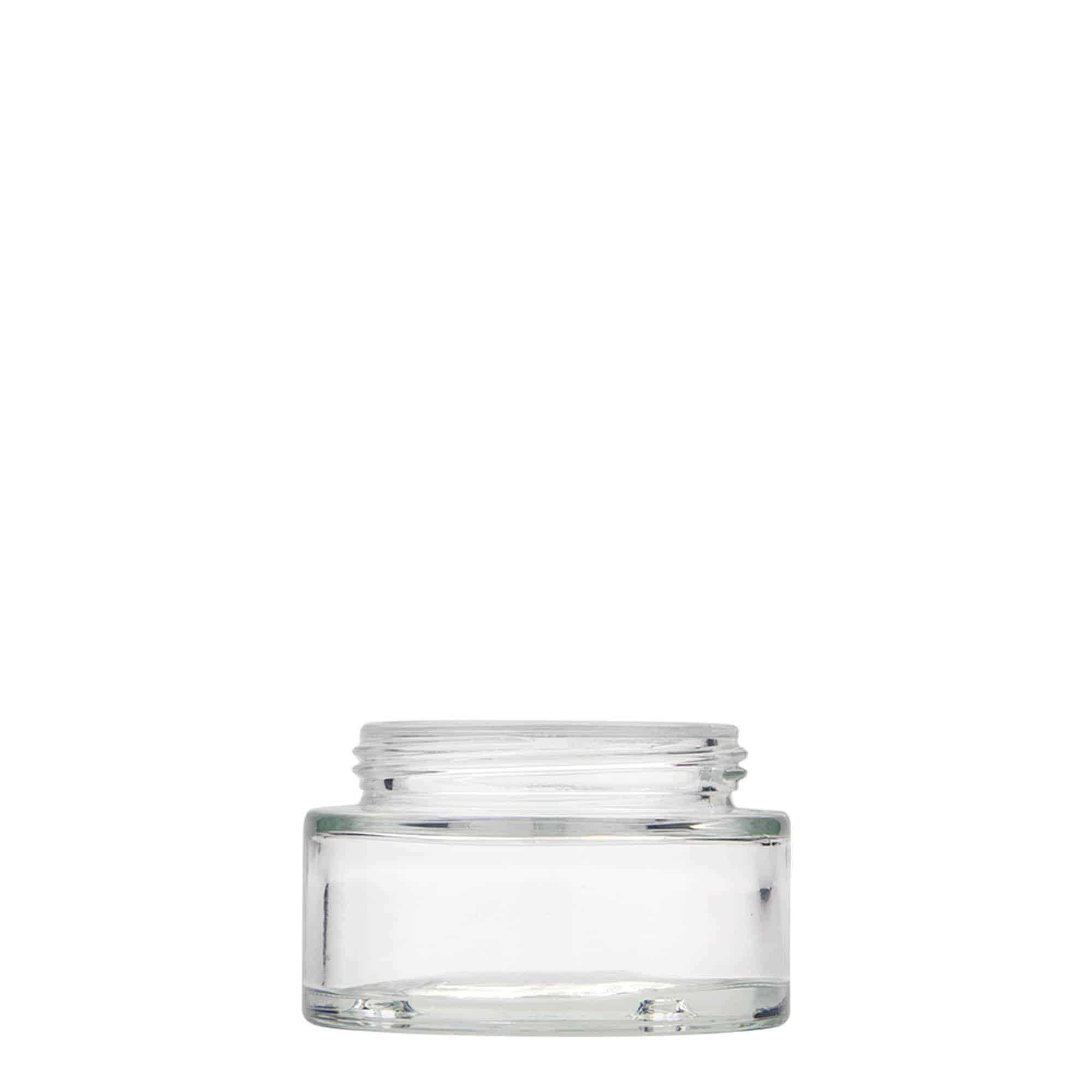 Pot de 50 ml 'Clear Edition', verre, ouverture : fermeture à vis