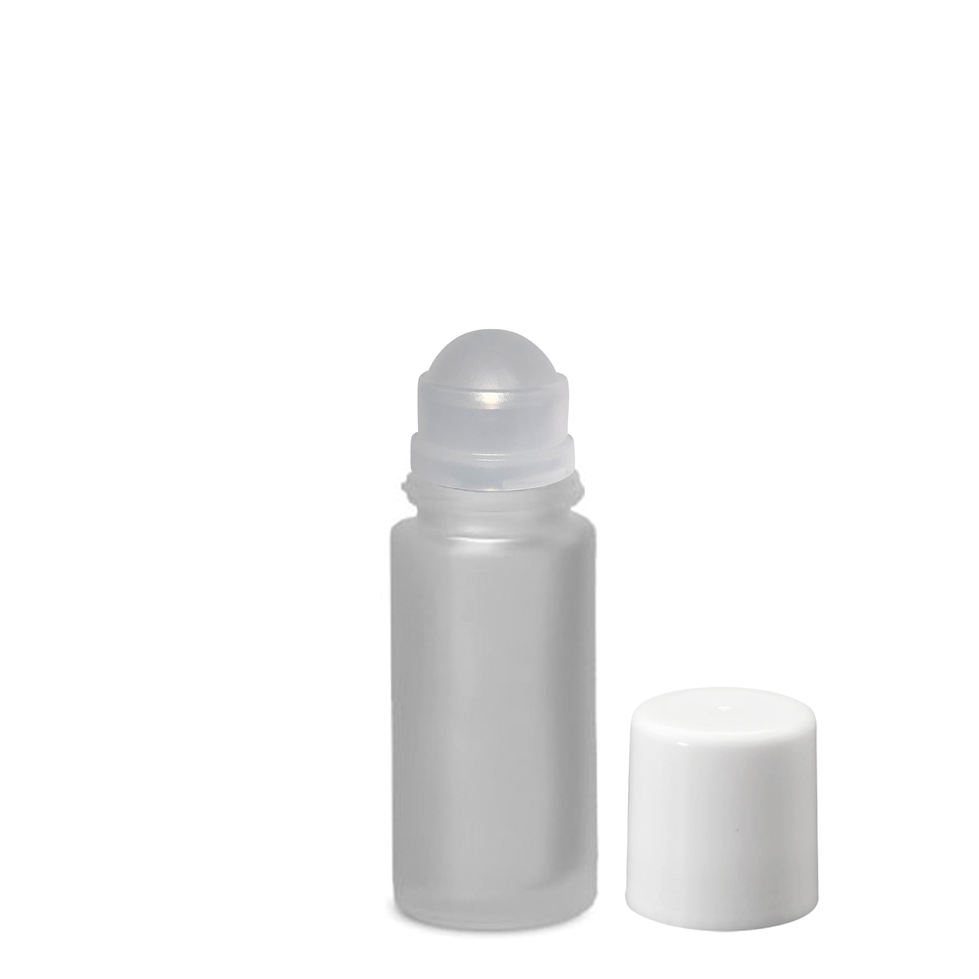 Flacon roll-on 50 ml, verre, givré, ouverture : bouchon à vis