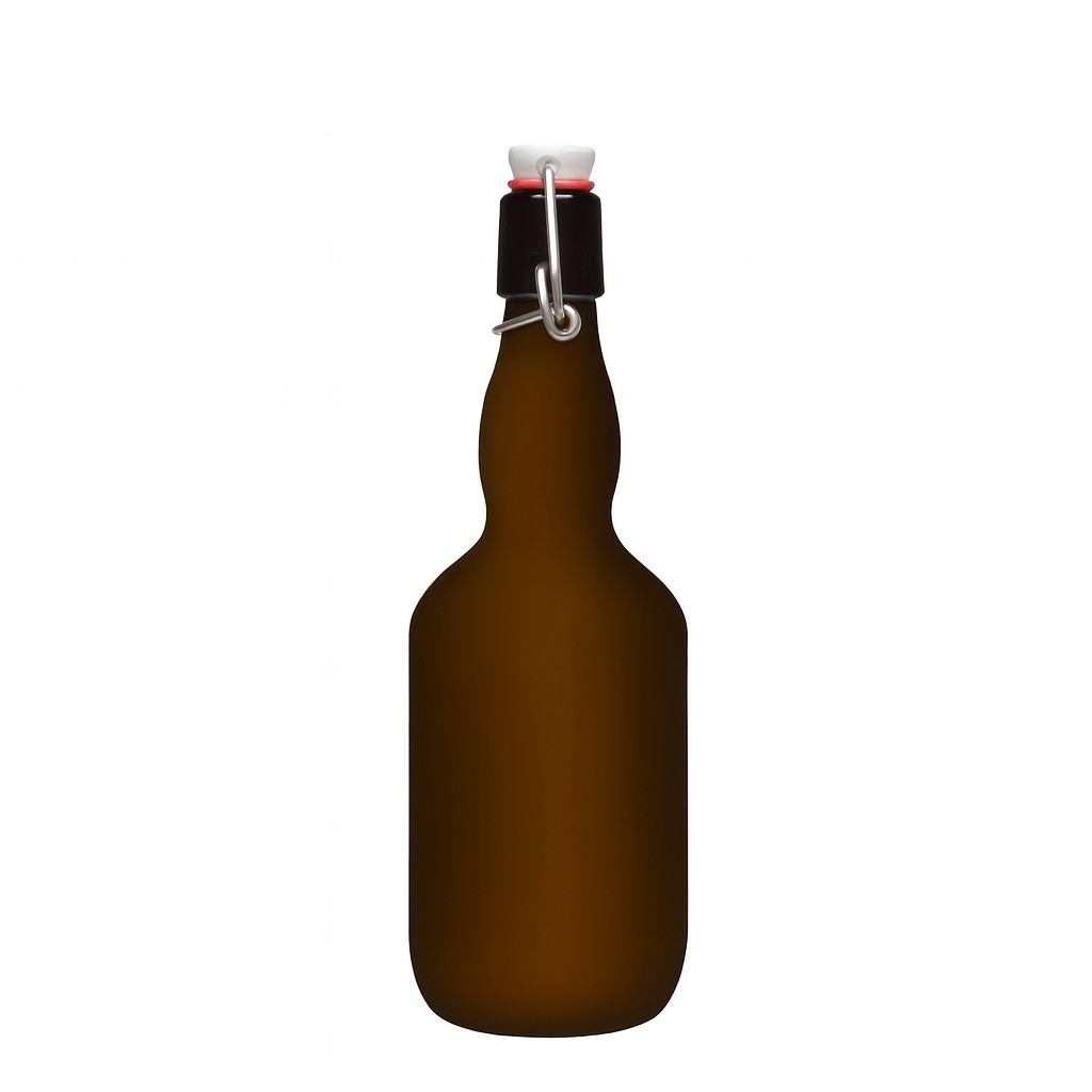 Bouteille de bière 500 ml col de cygne, verre, vert antique, ouverture : fermeture à levier Bouteille de bière 500 ml col de cygne, verre, vert antique, ouverture : fermeture à levier
