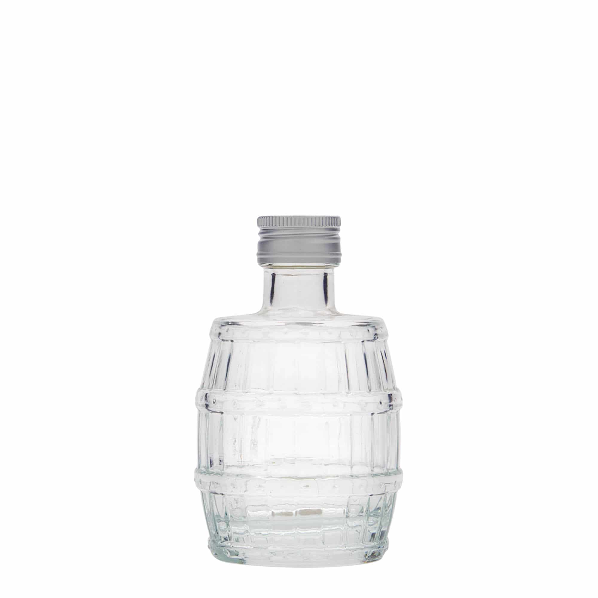 Flacon en verre 100 ml « baril », ouverture : PP 24