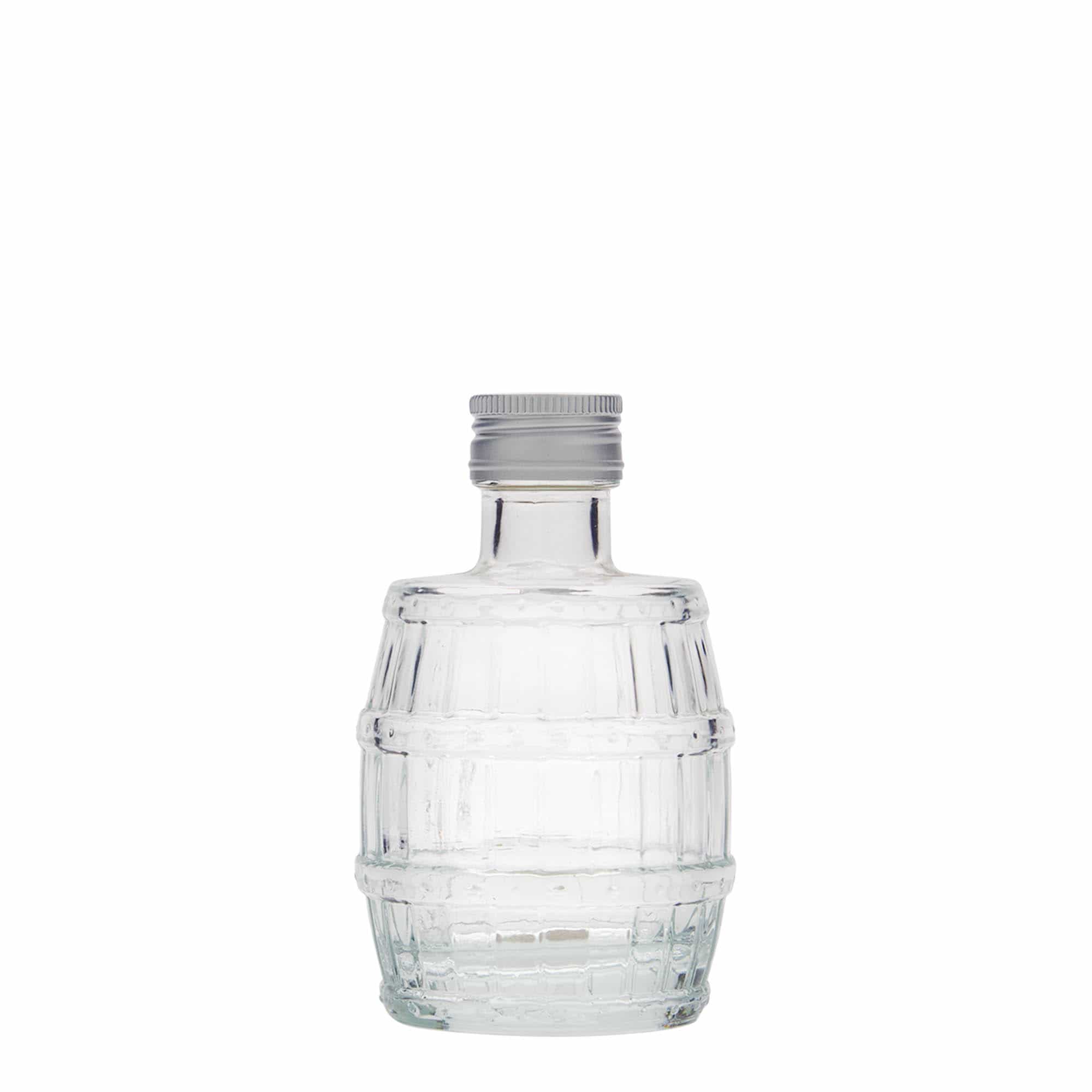 Flacon en verre 100 ml « baril », ouverture : PP 24