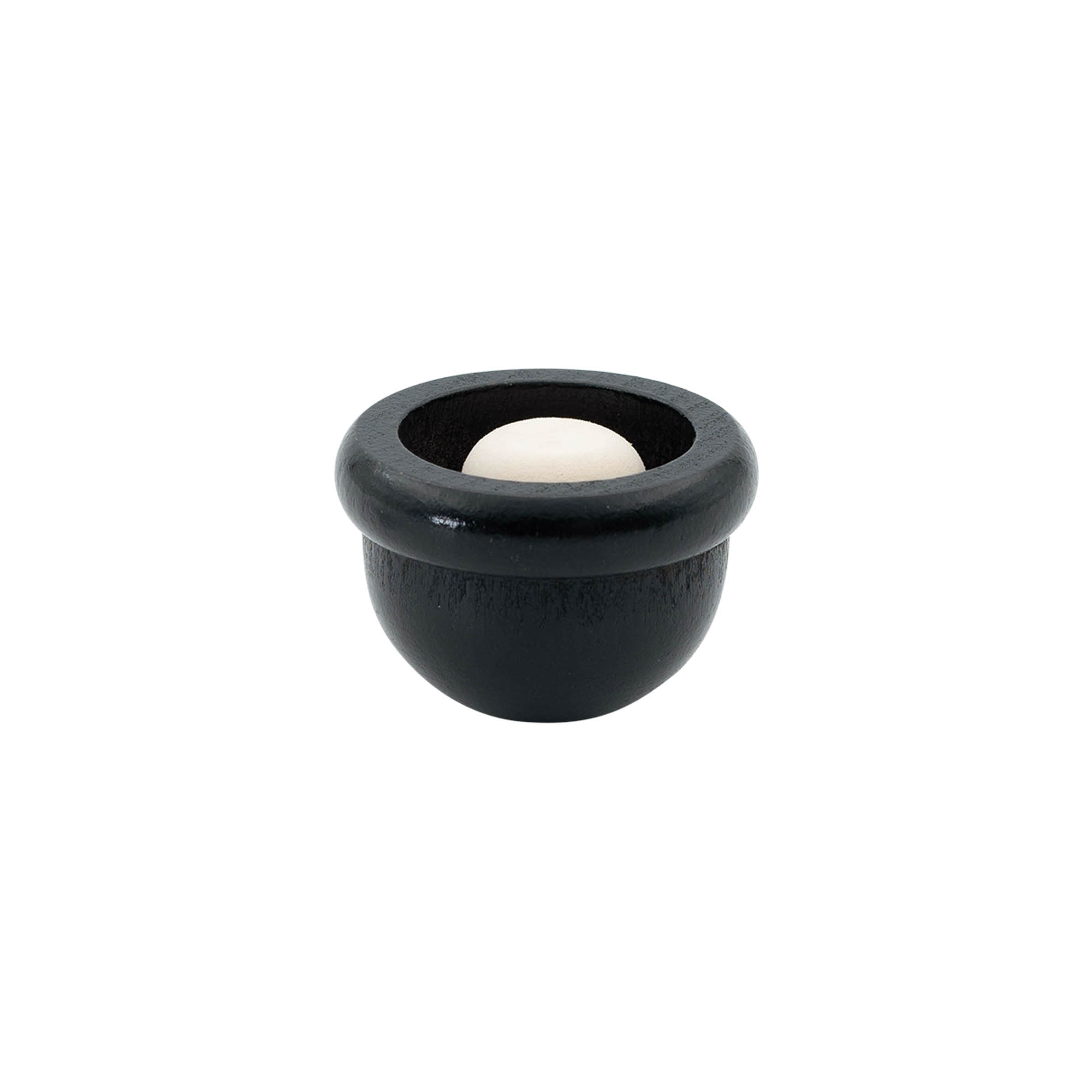 Bouchon à poignée 19 mm "Melon", bois/PE, noir, pour embouchure : liège