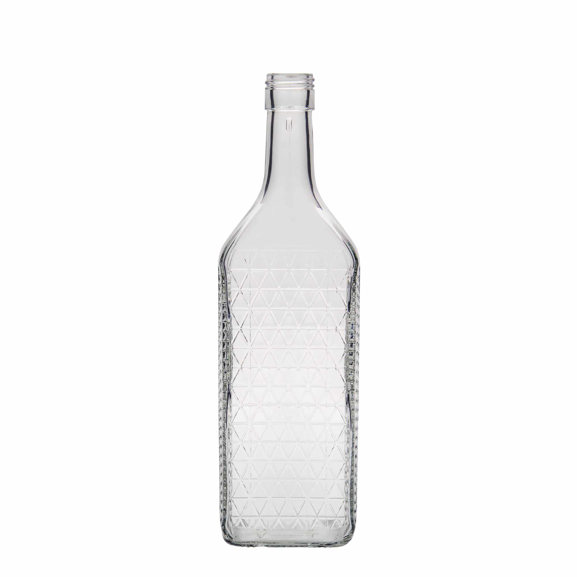 Bouteille en verre 700 ml 'Caruso', rectangulaire, bouchage: PP 31,5