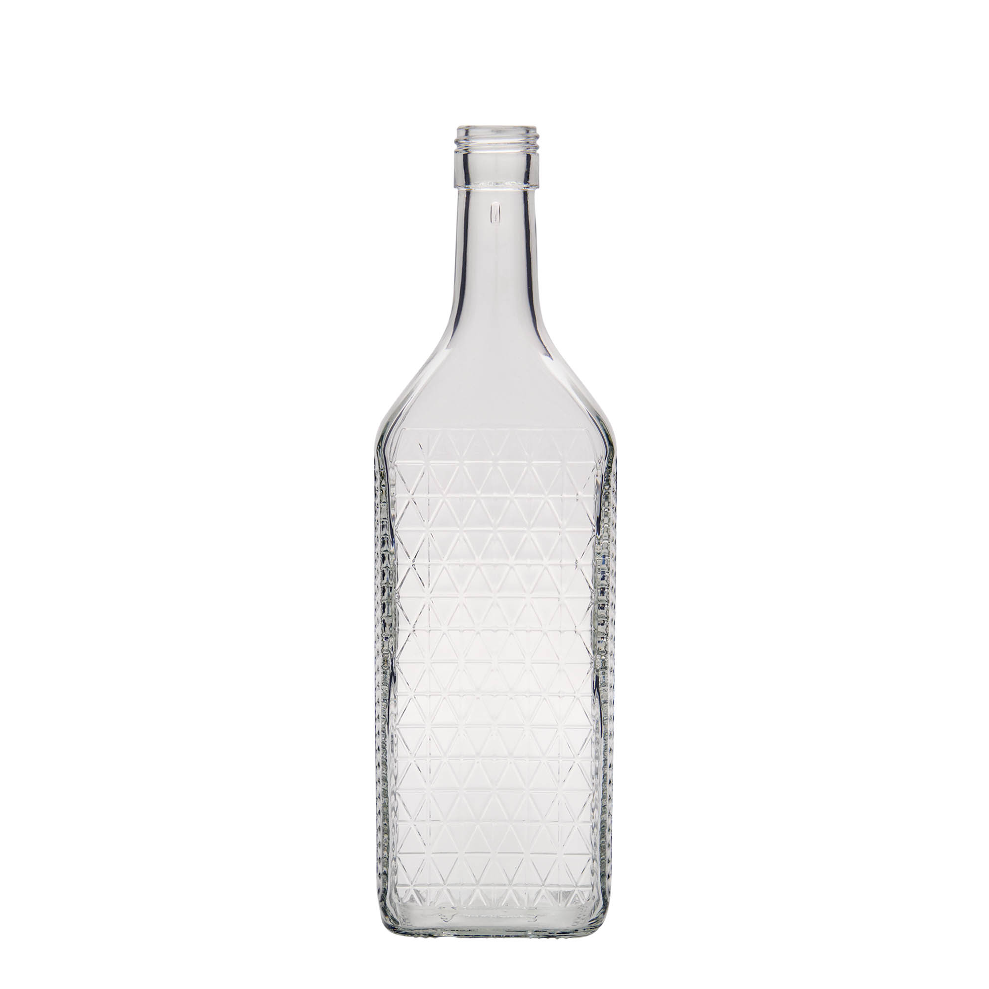 Bouteille en verre 700 ml 'Caruso', rectangulaire, ouverture : PP 31,5 Bouteille en verre 700 ml 'Caruso', rectangulaire, ouverture : PP 31,5