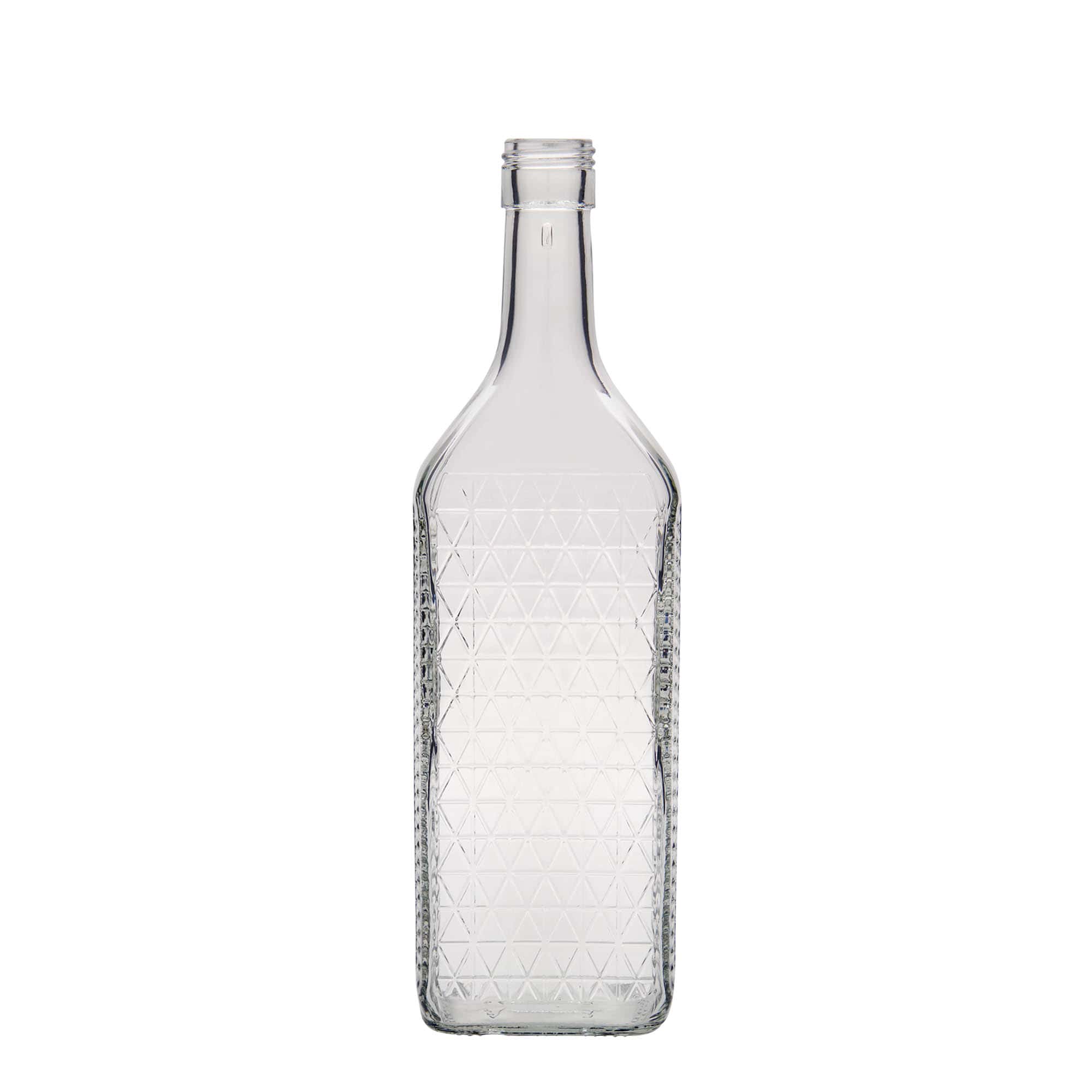 Bouteille en verre 700 ml 'Caruso', rectangulaire, ouverture : PP 31,5