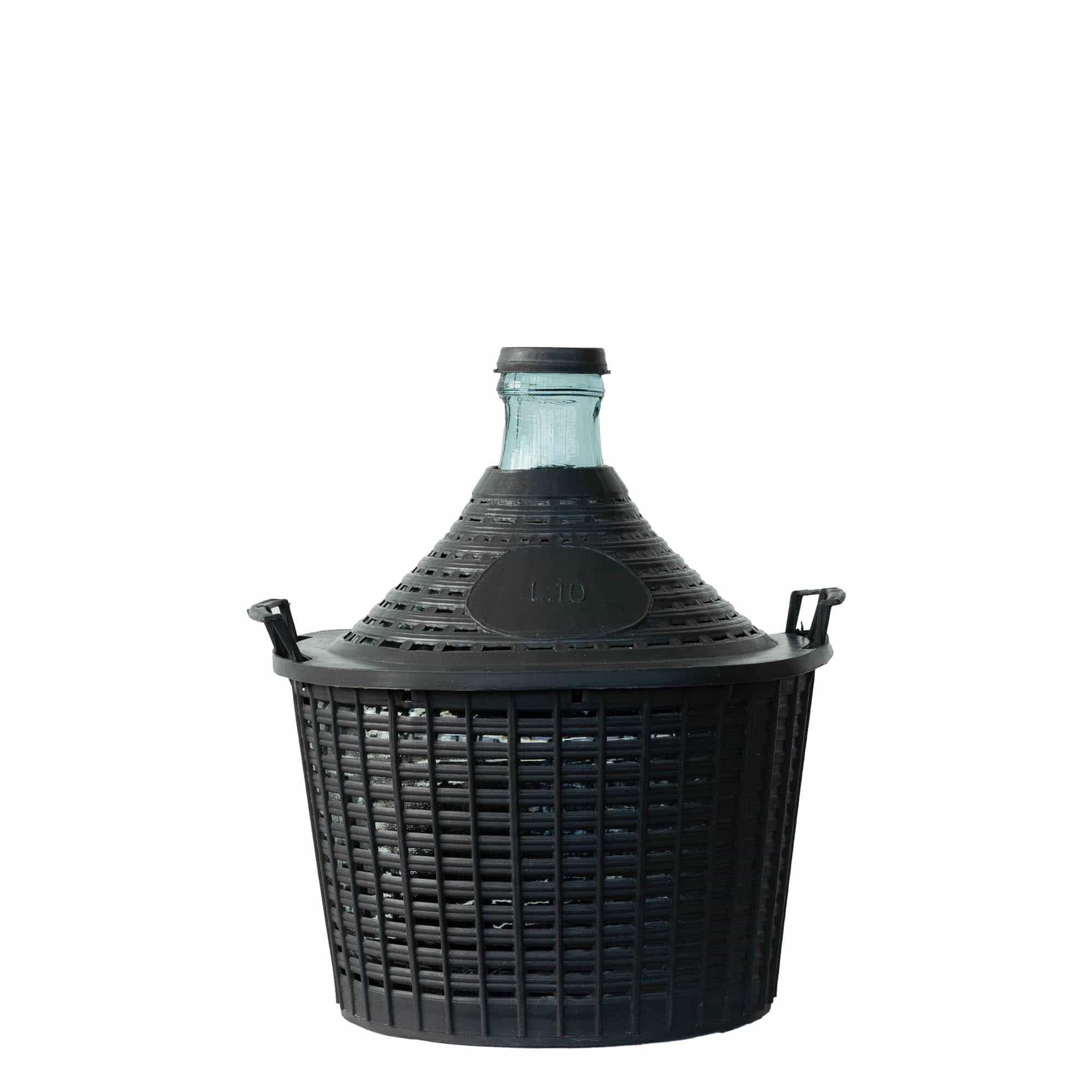 Bouteille ballon 10 l col étroit, verre, ouverture : couvercle à emboîtement
