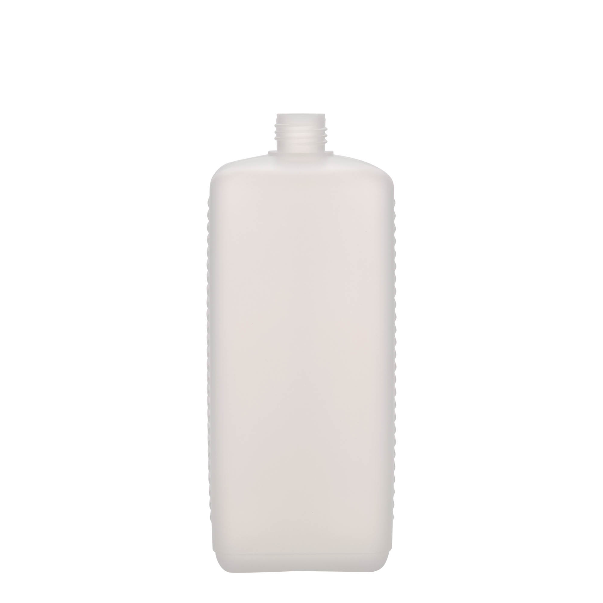Bidon de 1 000 ml, rectangulaire, plastique HDPE, naturel, ouverture : DIN 25 EPE