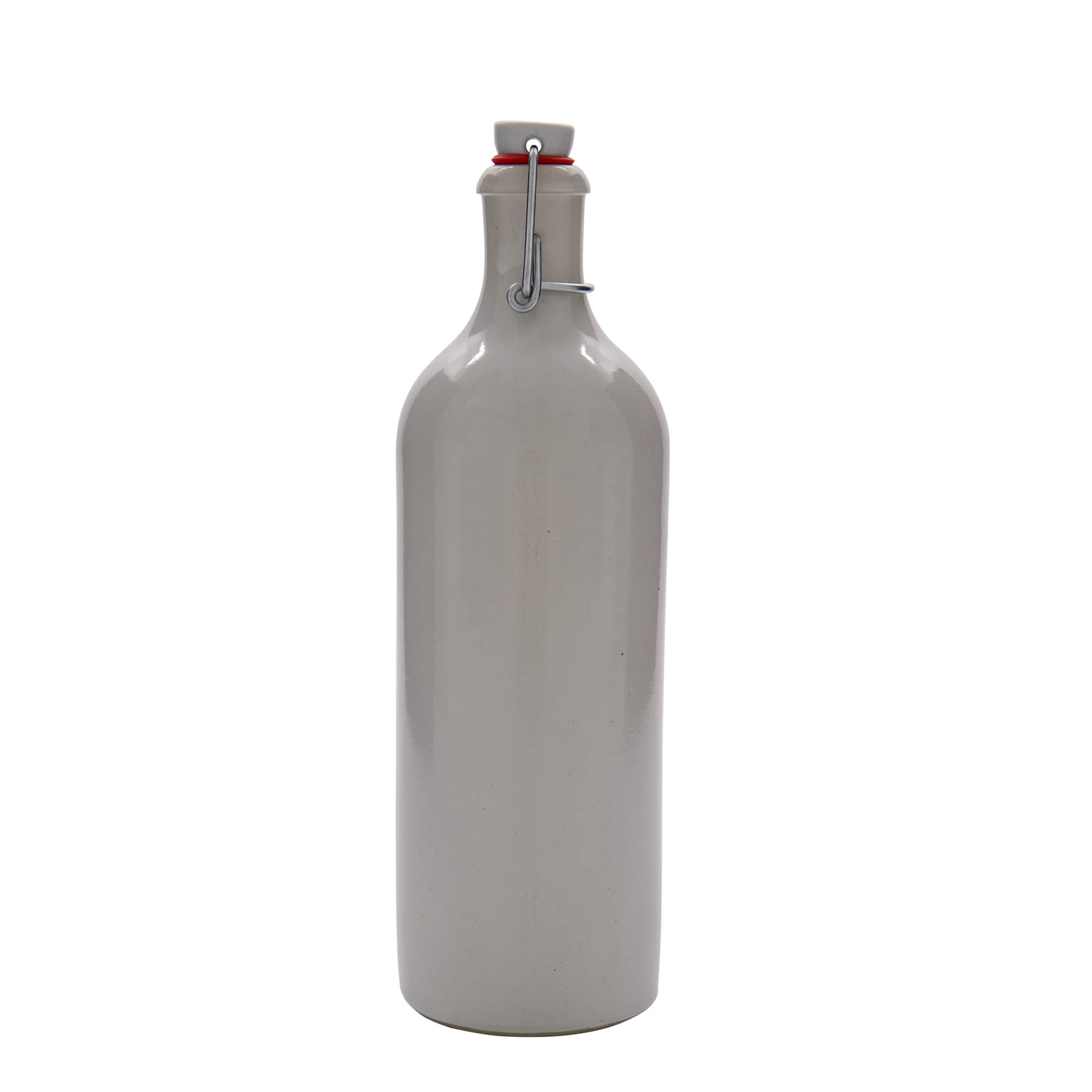 Cruche en grès de 750 ml, blanc, ouverture : fermeture à pince Cruche en grès de 750 ml, blanc, ouverture : fermeture à pince