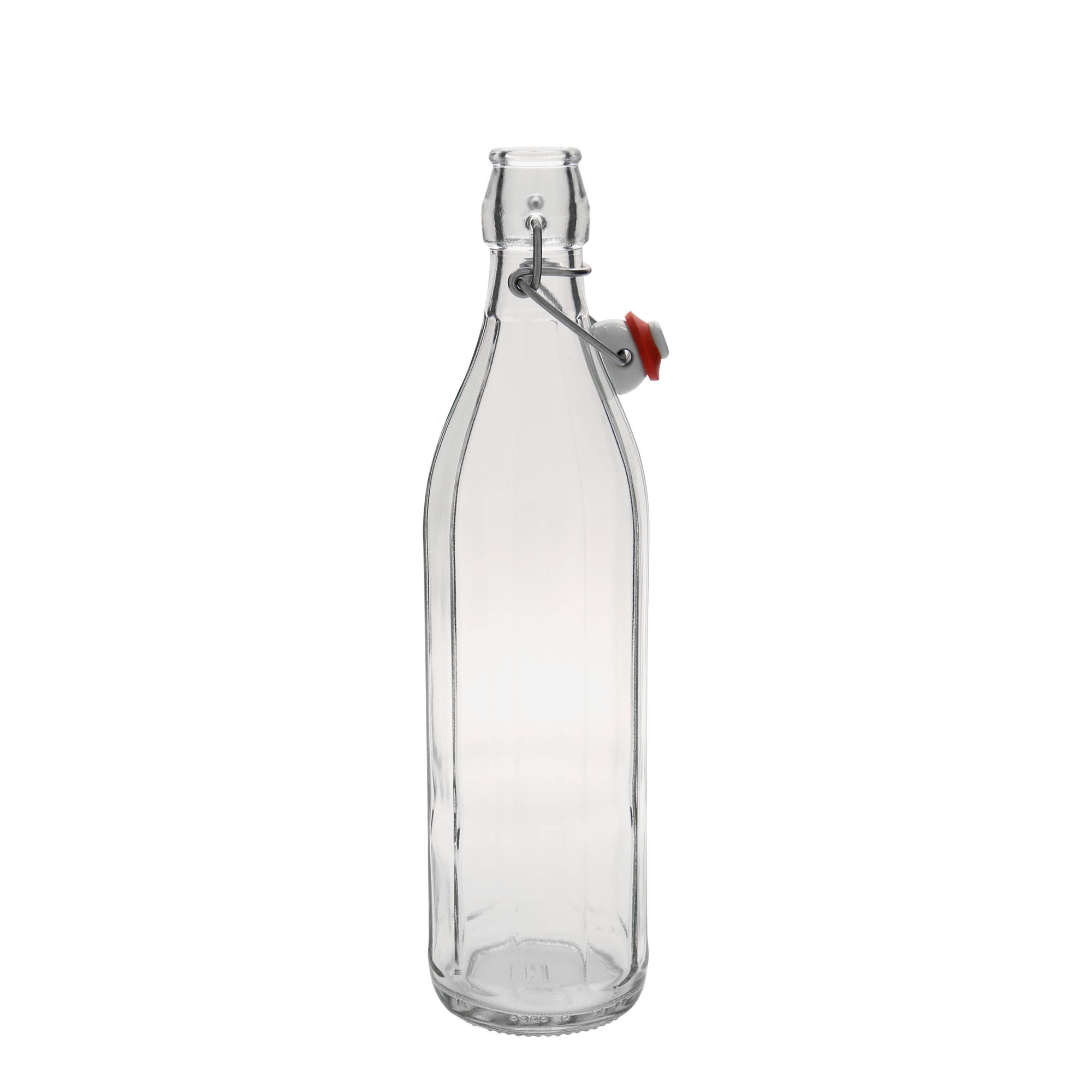 Bouteille en verre 750 ml « Bravo », décagonale, ouverture : fermeture à bascule