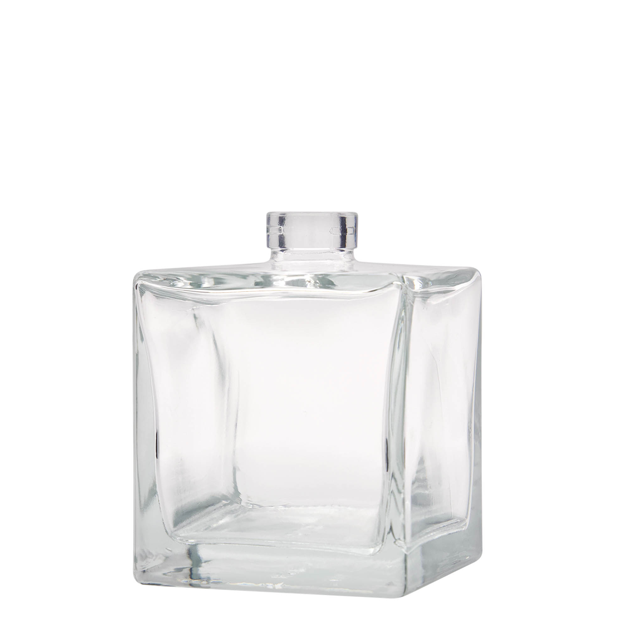 Bouteille en verre 500 ml « Cube », carrée, ouverture : bouchon en liège Bouteille en verre 500 ml « Cube », carrée, ouverture : bouchon en liège
