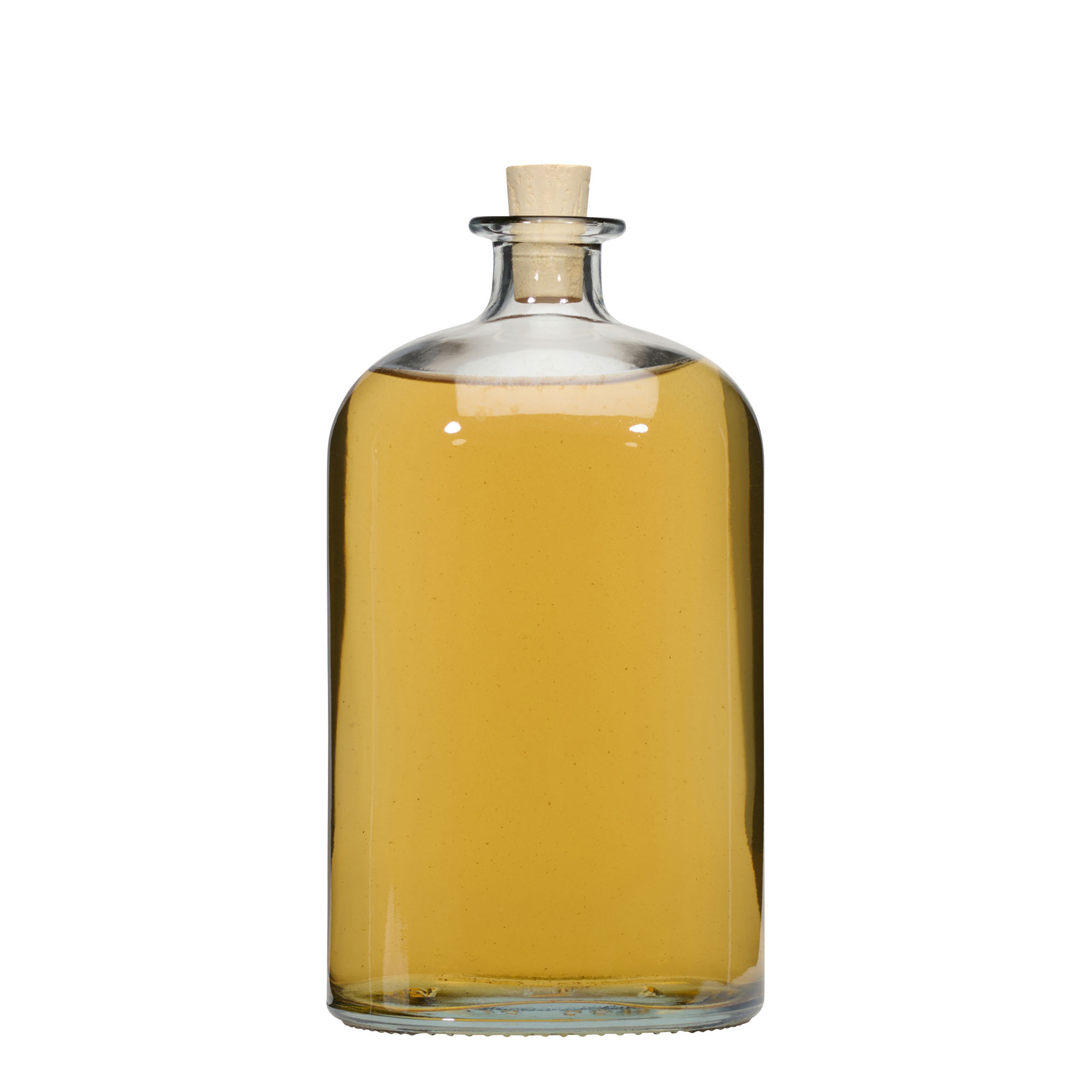 Bouteille en verre 1 000 ml « Dundee », ovale, ouverture : bouchon en liège Bouteille en verre 1 000 ml « Dundee », ovale, ouverture : bouchon en liège