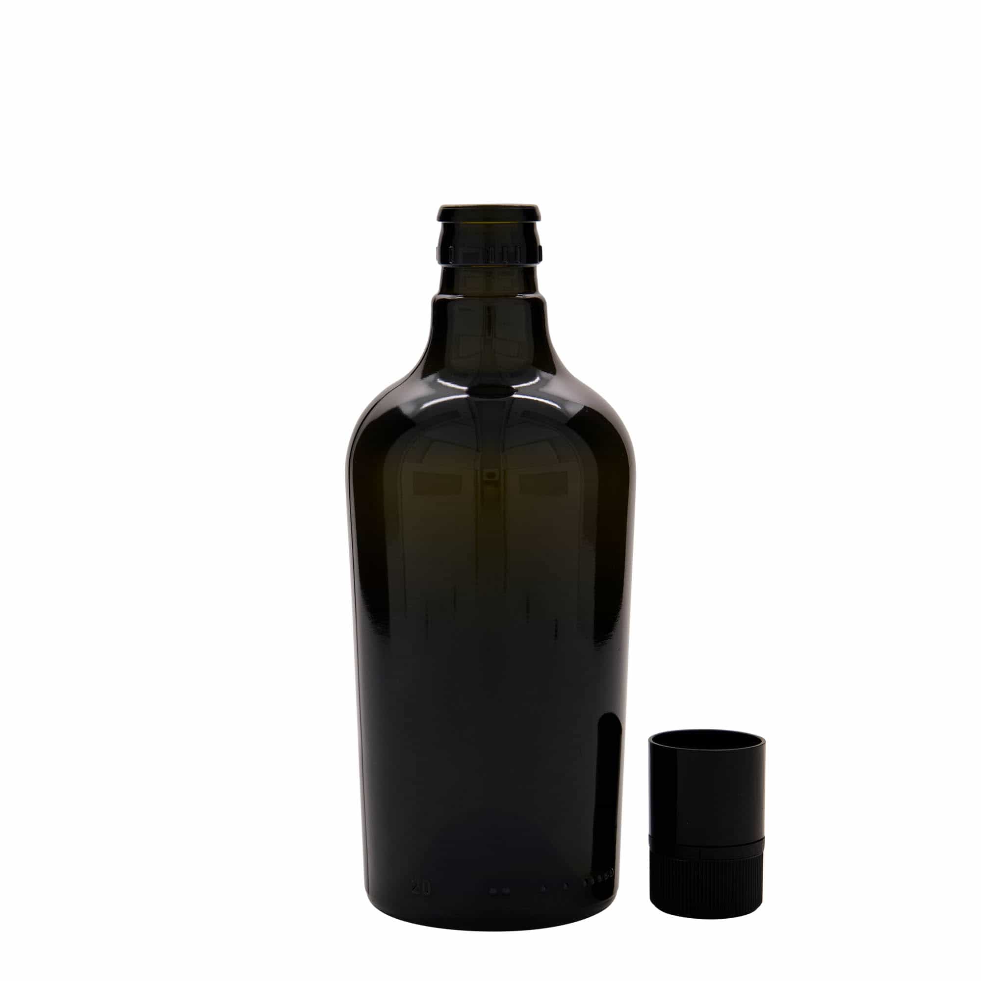 Bouteille de vinaigre / d’huile 500 ml 'Oleum', verre, vert antique, bouchage: DOP