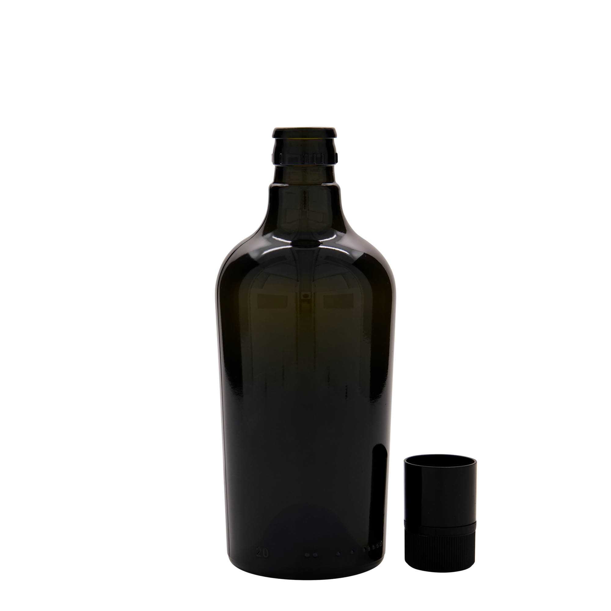 Flacon à vinaigre/huile 500 ml 'Oleum', verre, vert antique, ouverture : DOP