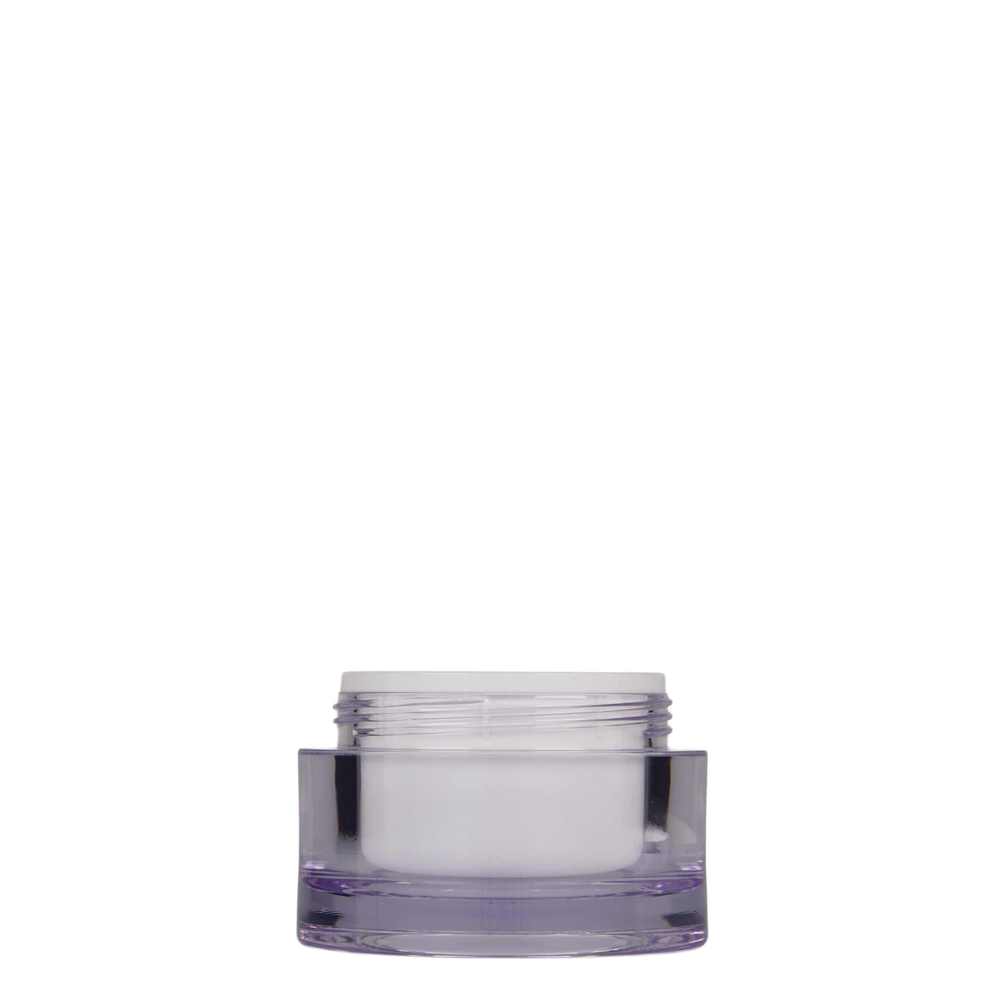 Pot de 50 ml, plastique SAN, blanc, ouverture : bouchon à vis Pot de 50 ml, plastique SAN, blanc, ouverture : bouchon à vis