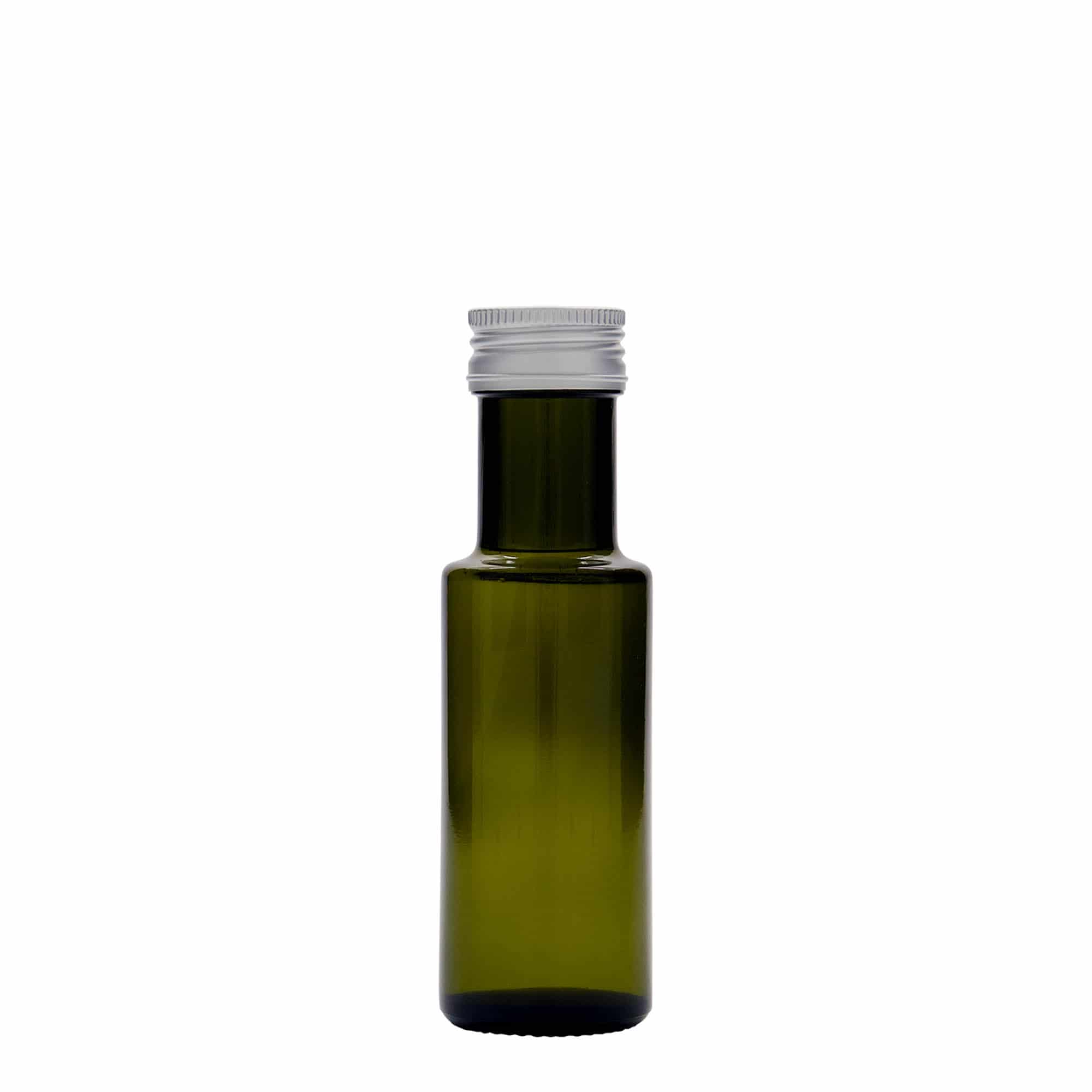 Flacon en verre 100 ml 'Dorica', vert antique, ouverture : PP 31,5
