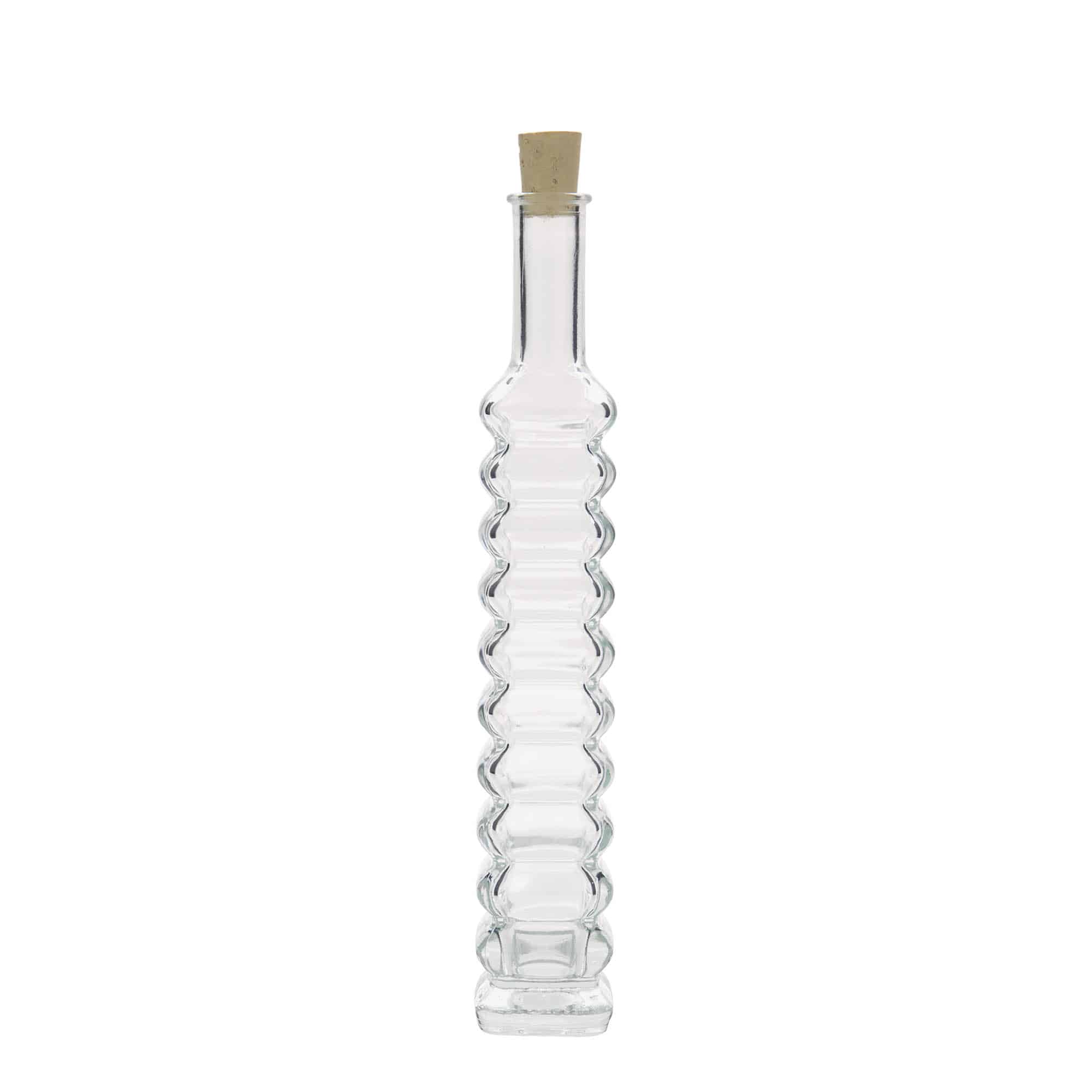 Bouteille en verre 100 ml 'Roma', carrée, bouchage: bouchon