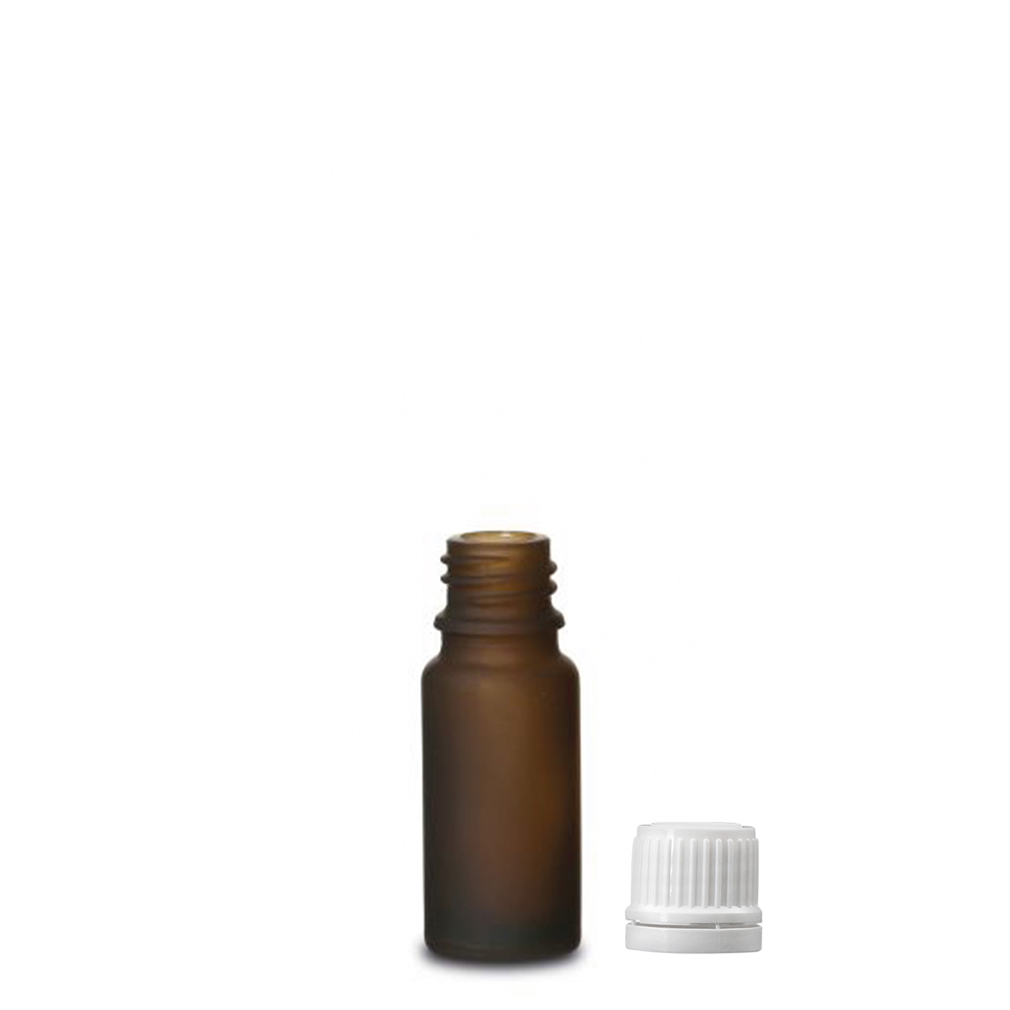 Flacon médical 10 ml, verre, brun givré, ouverture : DIN 18 Flacon médical 10 ml, verre, brun givré, ouverture : DIN 18