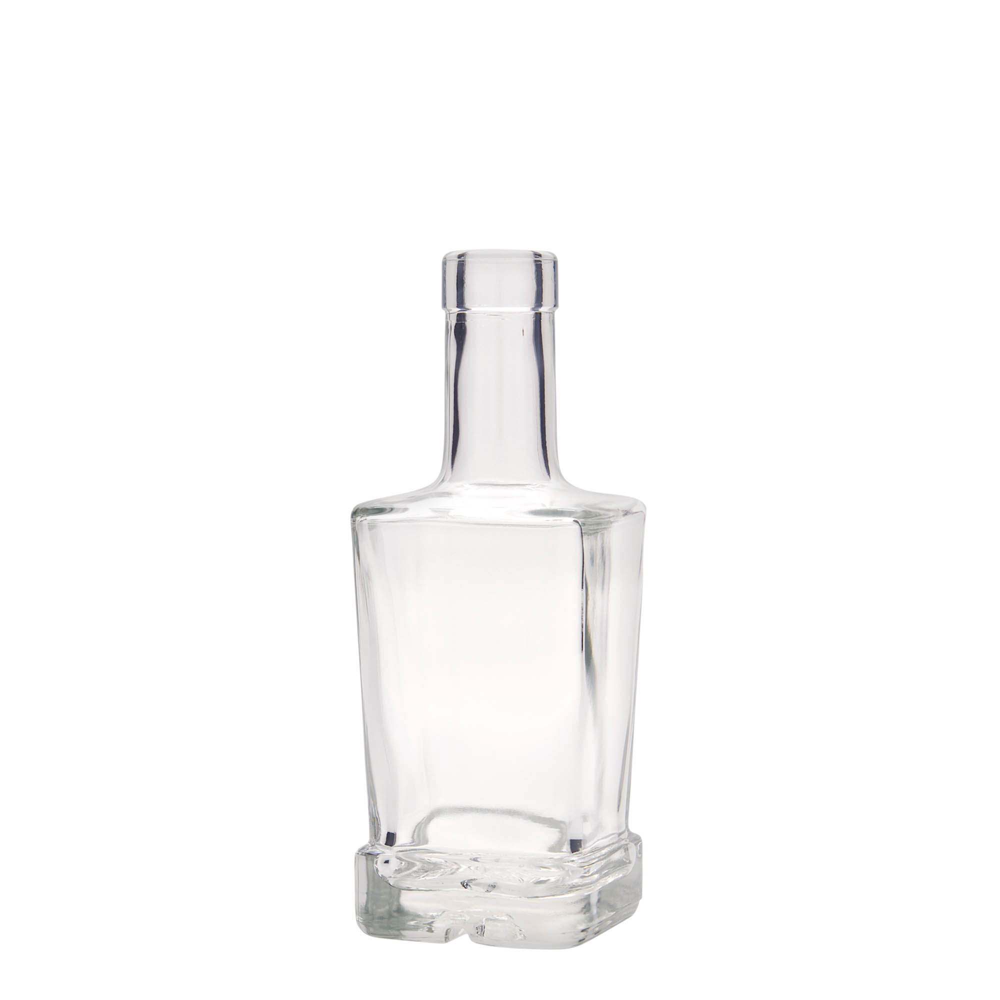 Bouteille en verre 250 ml 'Rene', carrée, ouverture : bouchon en liège Bouteille en verre 250 ml 'Rene', carrée, ouverture : bouchon en liège