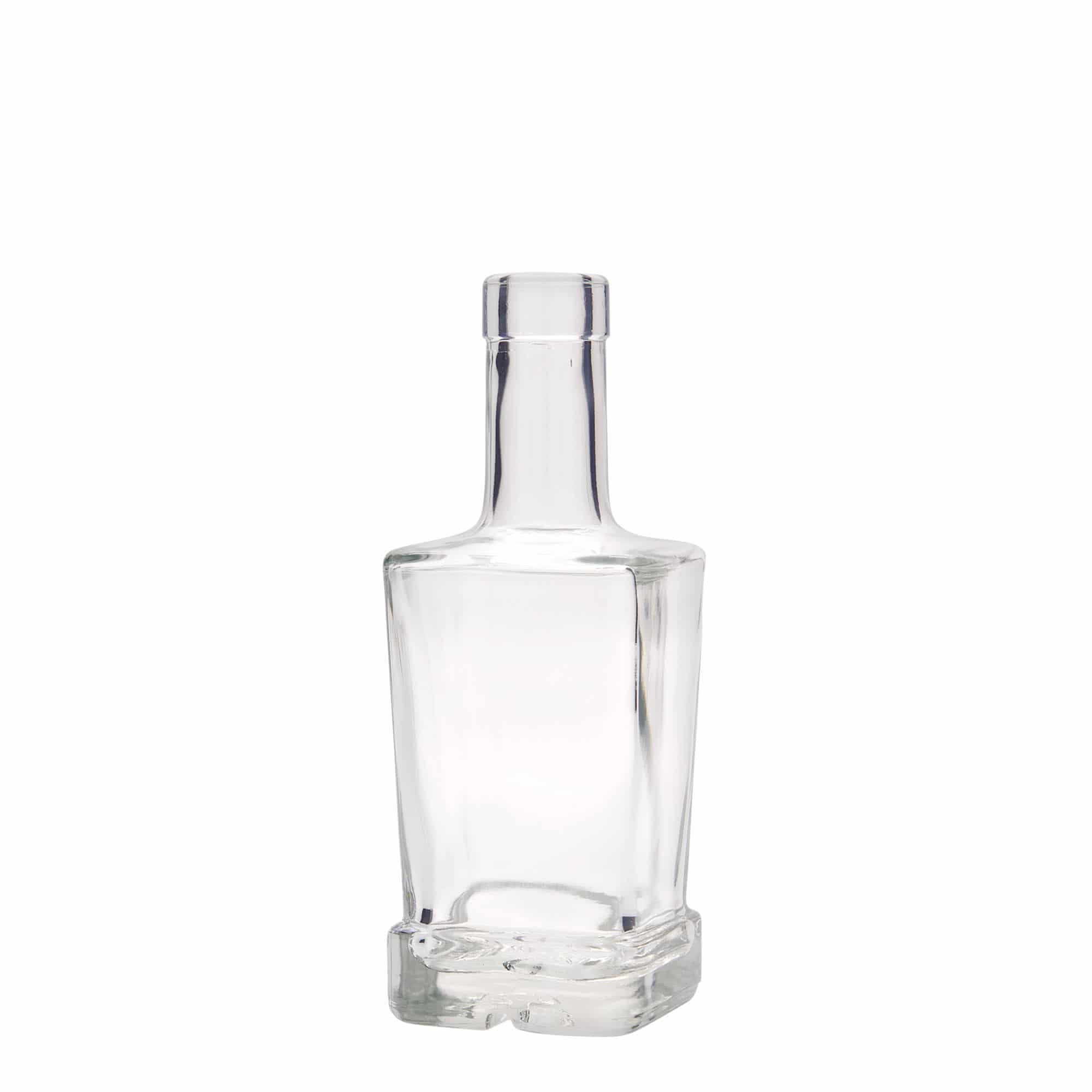 Bouteille en verre 250 ml 'Rene', carrée, ouverture : bouchon en liège