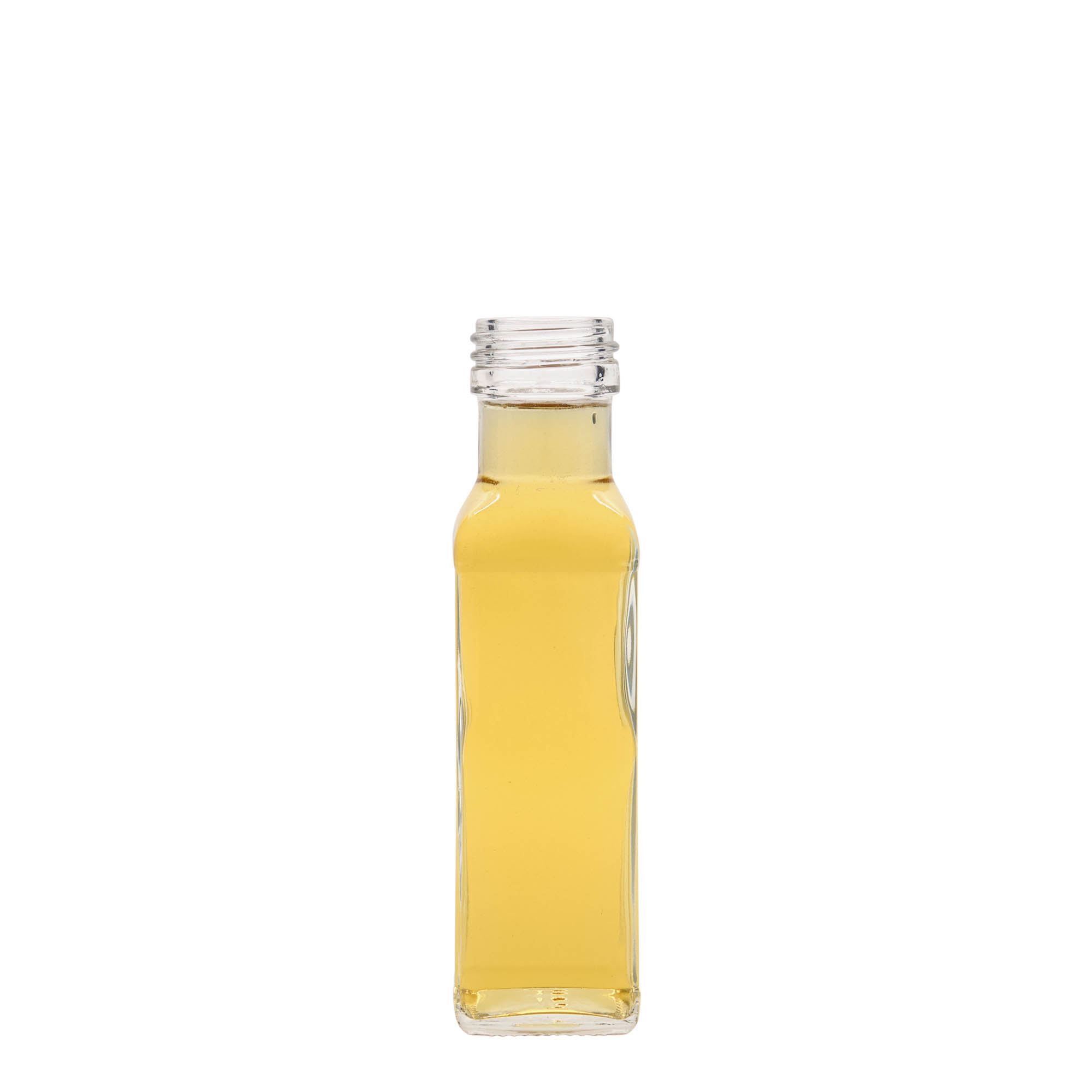 Flacon en verre de 100 ml « Marasca », carré, ouverture : PP 31,5 Flacon en verre de 100 ml « Marasca », carré, ouverture : PP 31,5