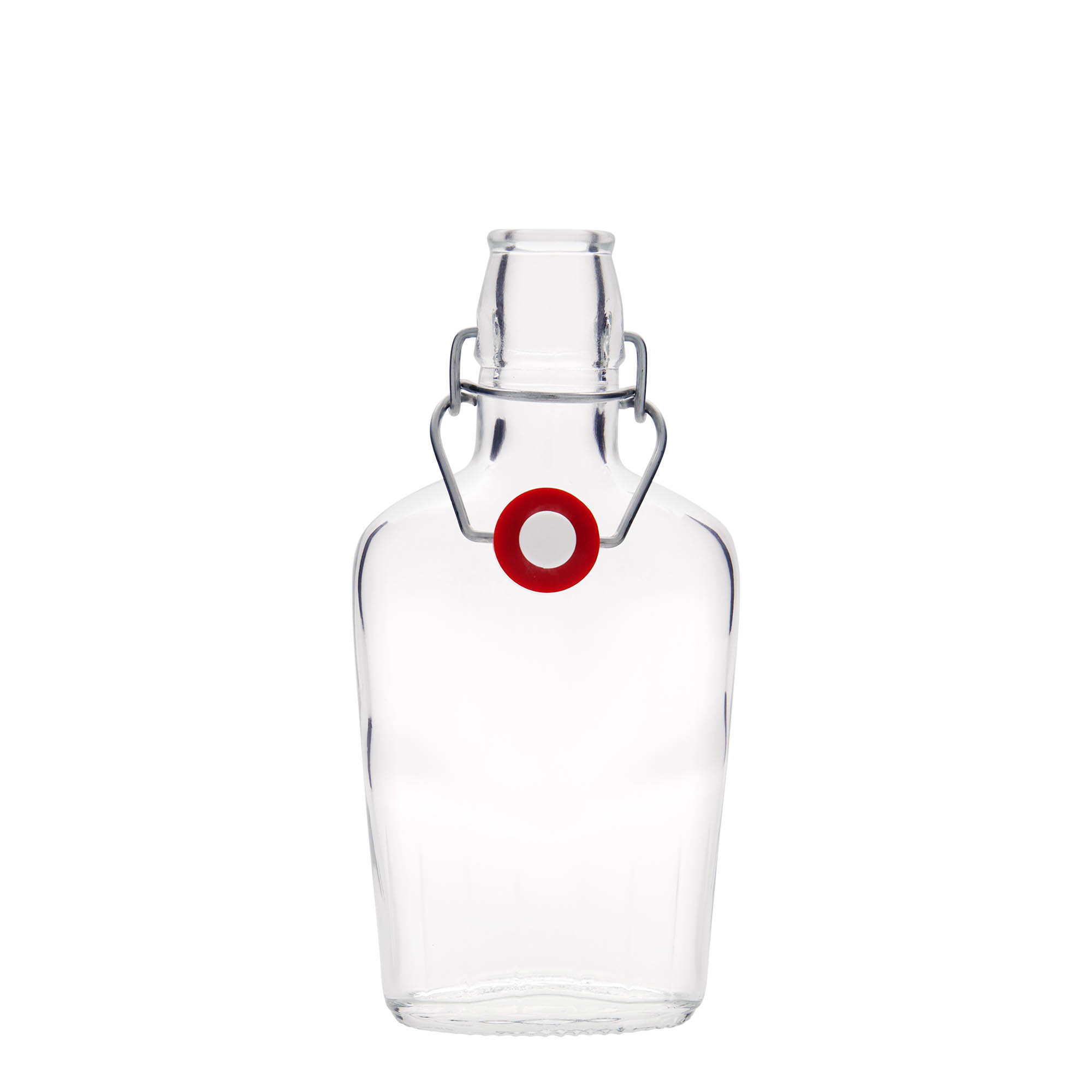 Bouteille en verre 250 ml « Fiaschetta », ovale, ouverture : fermeture à bascule Bouteille en verre 250 ml « Fiaschetta », ovale, ouverture : fermeture à bascule