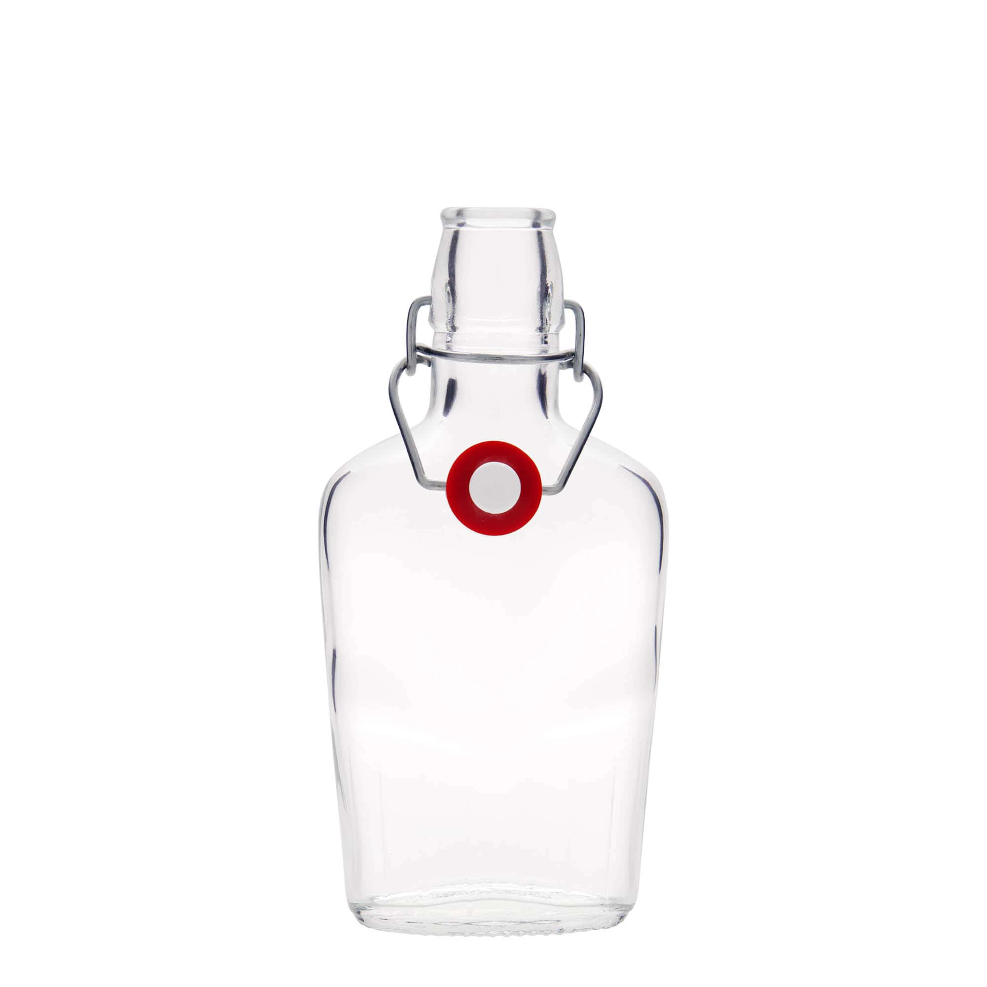 Bouteille en verre 250 ml « Fiaschetta », ovale, ouverture : fermeture à bascule