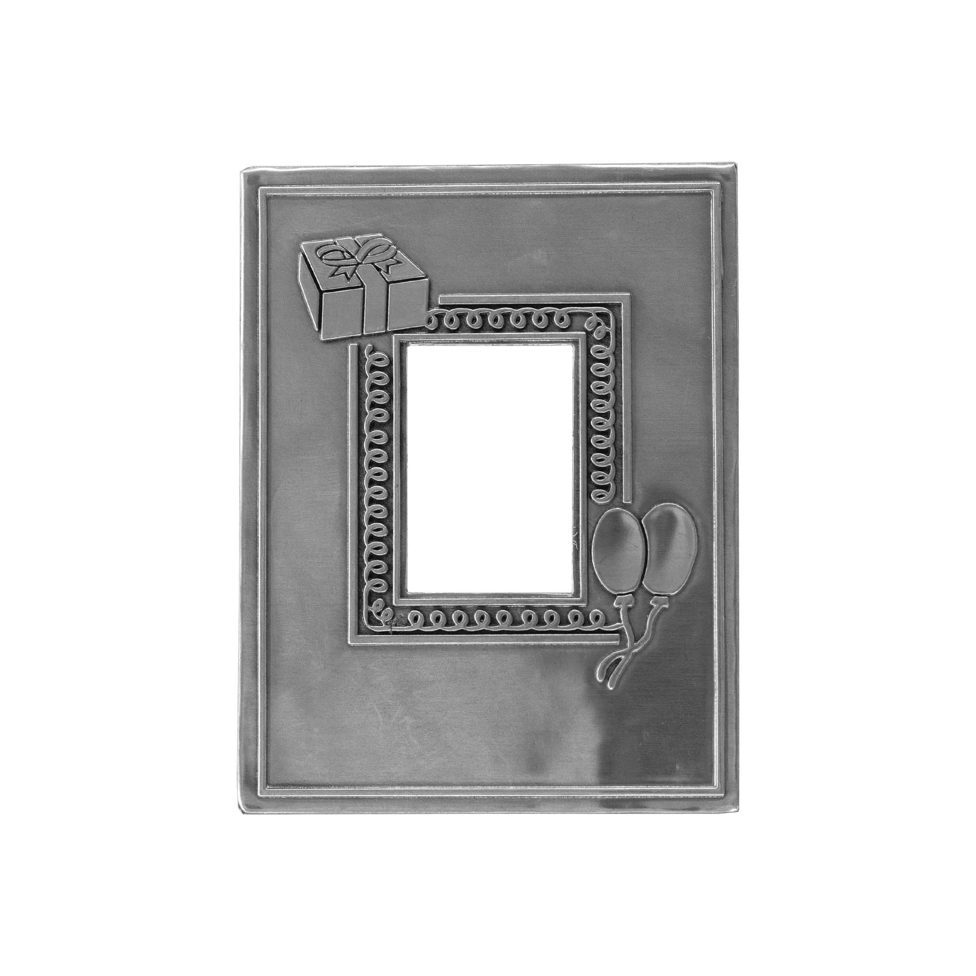 Étiquette en étain « Photo », rectangulaire, métal, argenté
