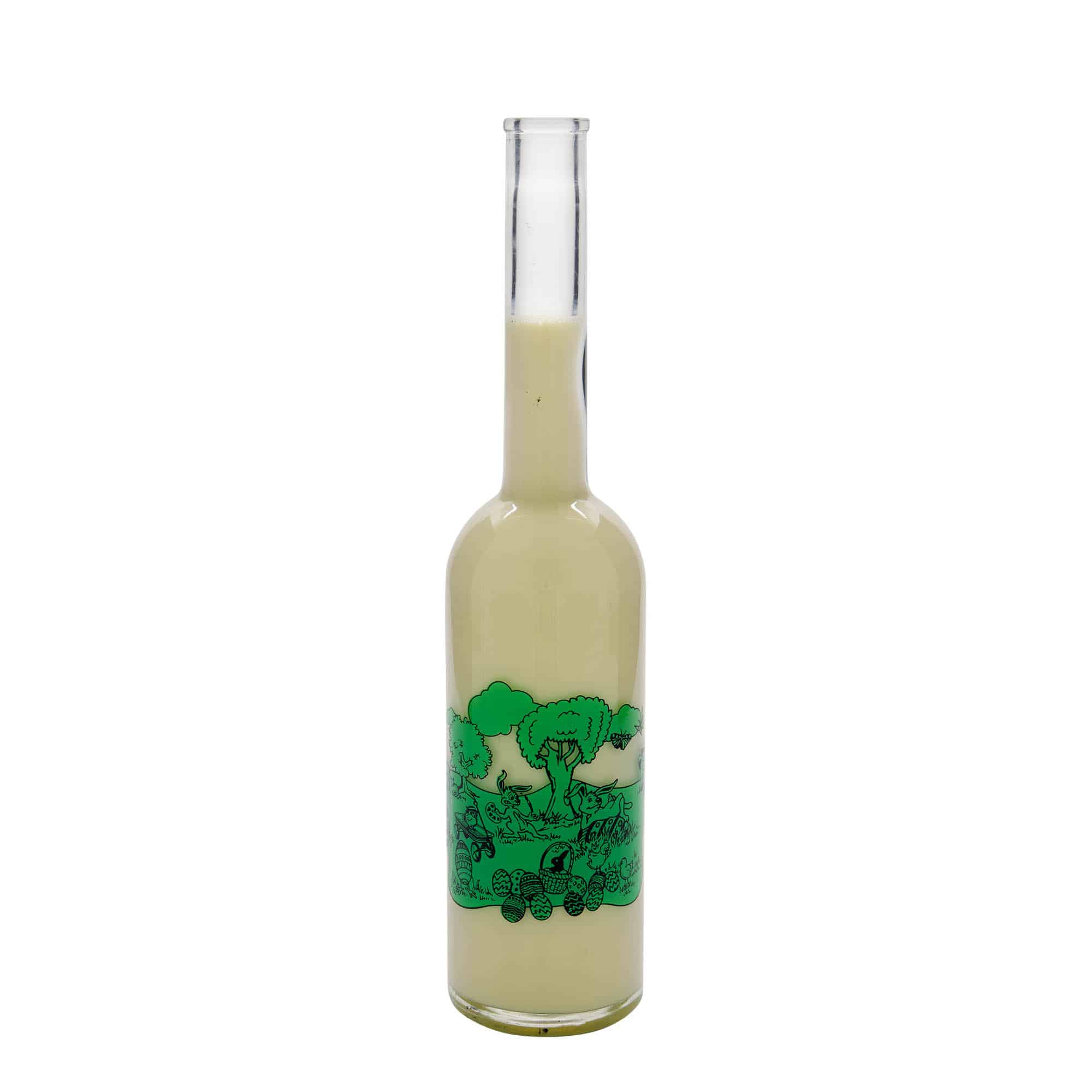 Bouteille en verre 500 ml 'Opera', motif : joyeuses Pâques, bouchage: bouchon