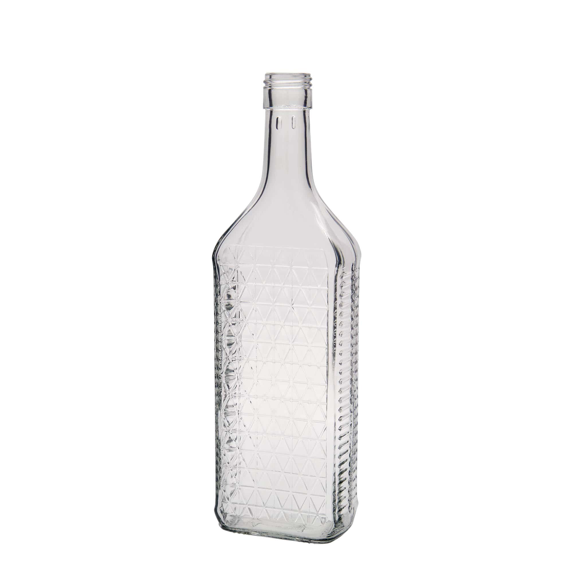 Bouteille en verre 700 ml 'Caruso', rectangulaire, ouverture : PP 31,5 Bouteille en verre 700 ml 'Caruso', rectangulaire, ouverture : PP 31,5