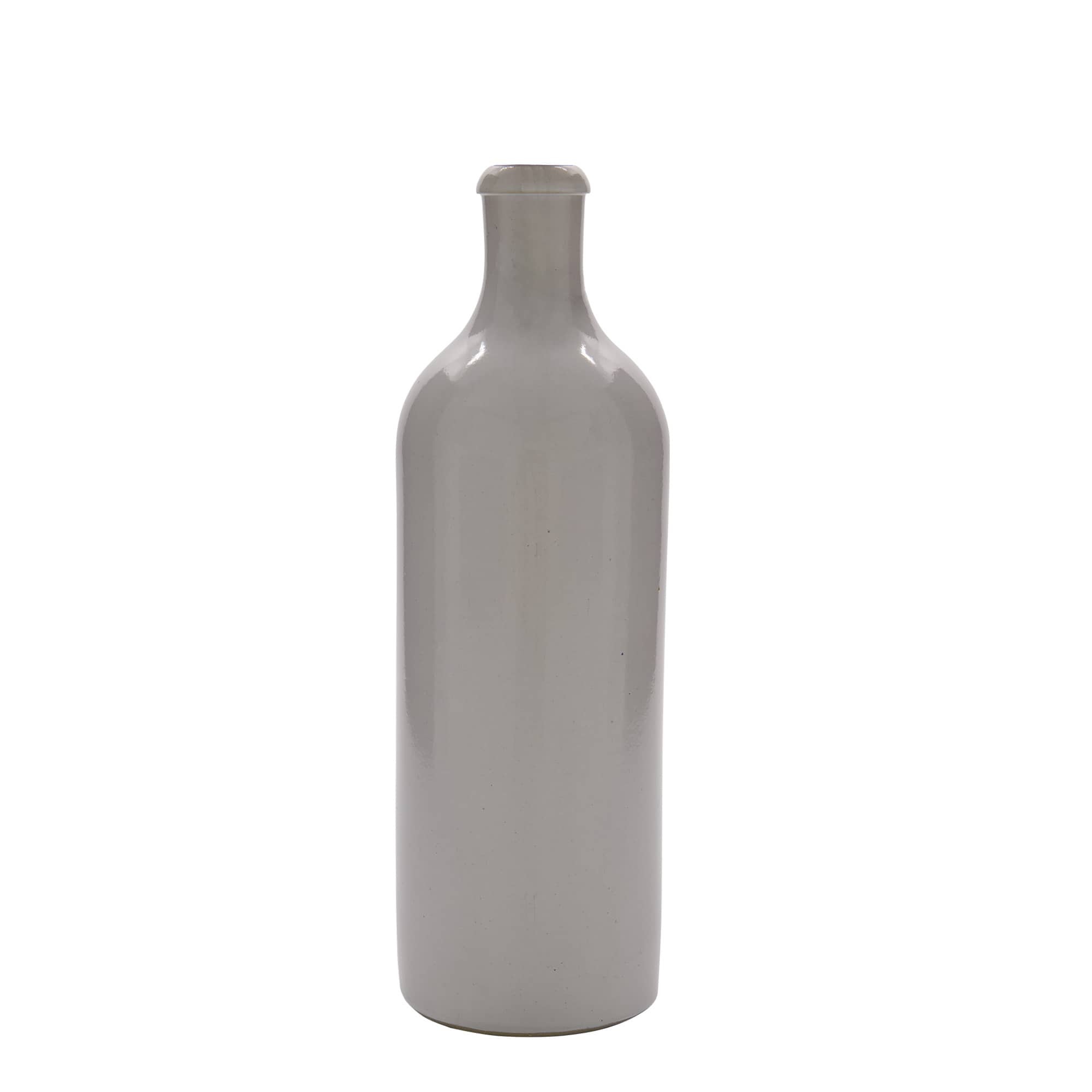 Cruche en grès de 750 ml, blanc, ouverture : fermeture à pince