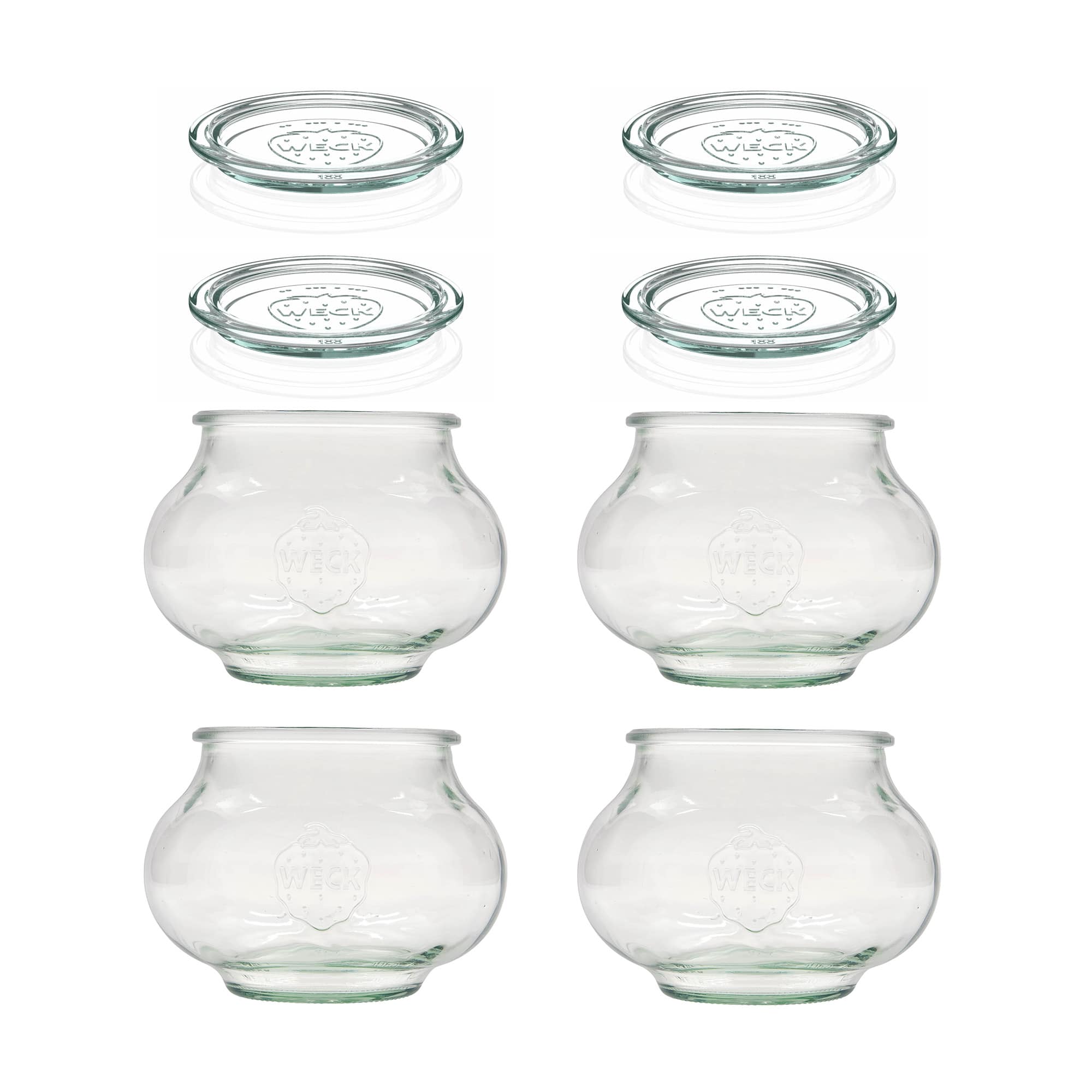 4x 1062 ml bocal décoratif WECK avec couvercle en verre RR 100