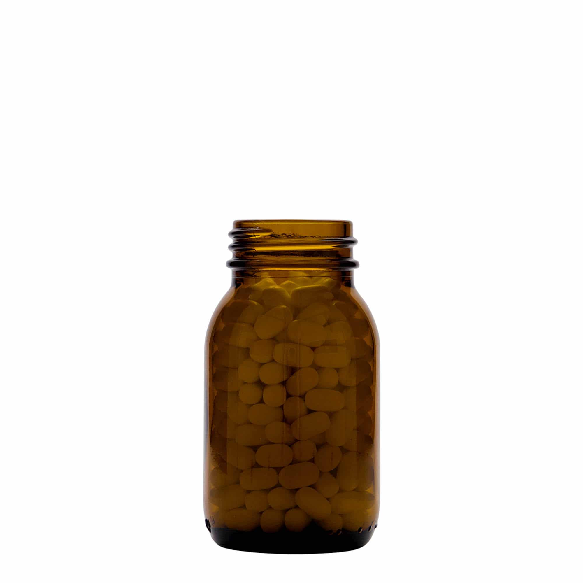 Bocal à col large 125 ml, brun, bouchage: DIN 40