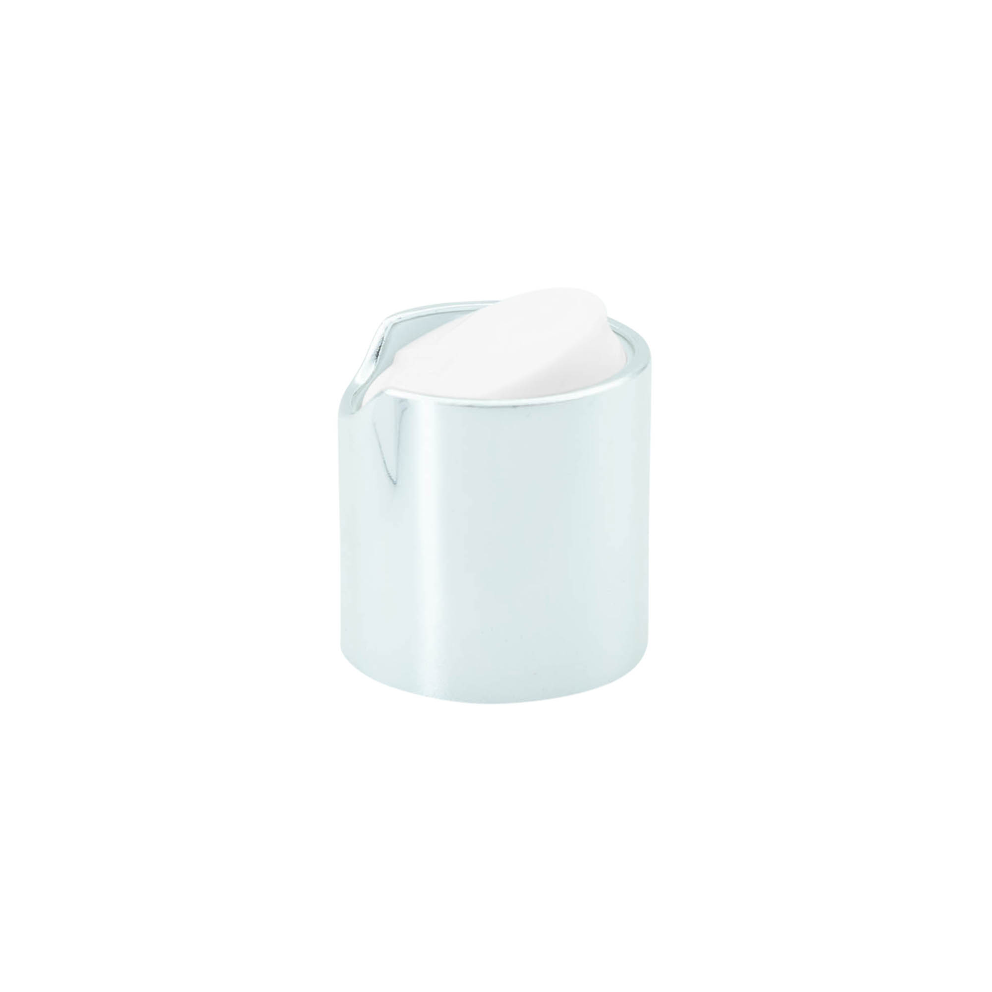 Bouchon à vis Disc Top, plastique PP, argenté, pour ouverture : 24/410 Bouchon à vis Disc Top, plastique PP, argenté, pour ouverture : 24/410