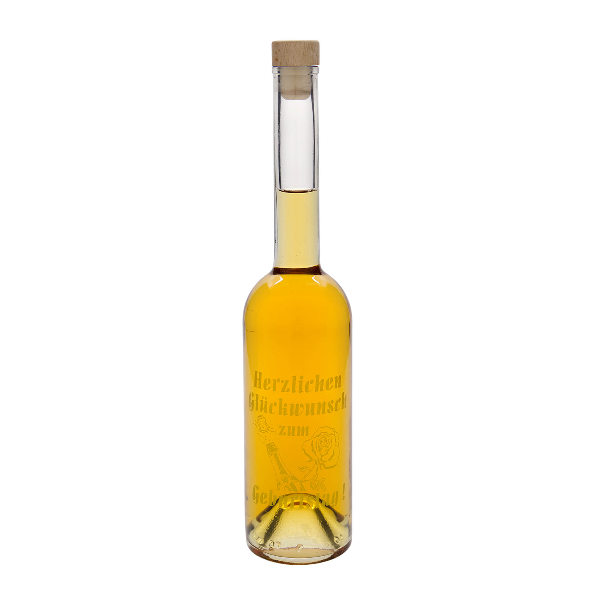 Bouteille en verre 500 ml 'Opera', motif : Pomme, ouverture : liège Bouteille en verre 500 ml 'Opera', motif : Pomme, ouverture : liège
