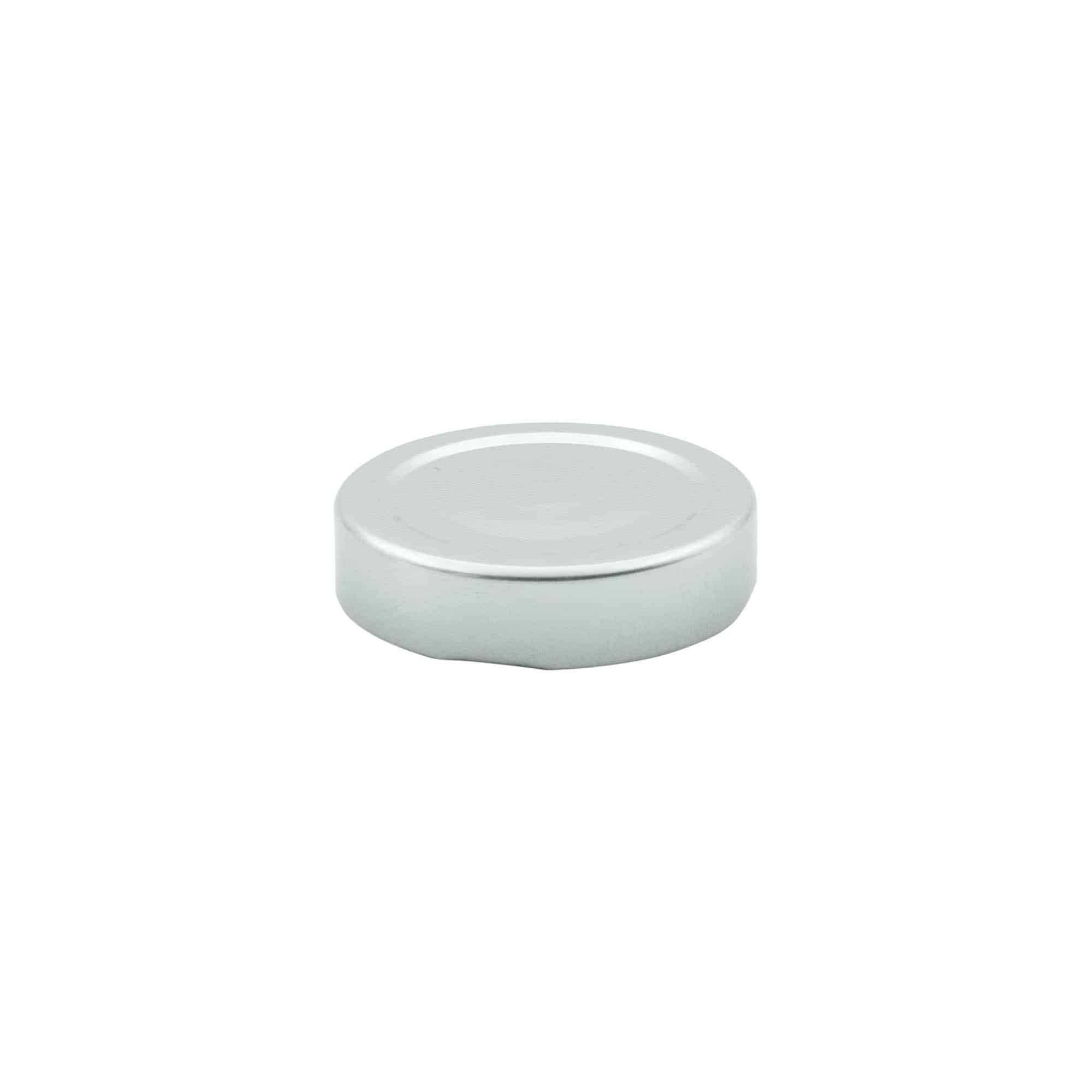 Bouchon à vis profond, tôle blanche, argenté, pour ouverture : Deep-TO 58