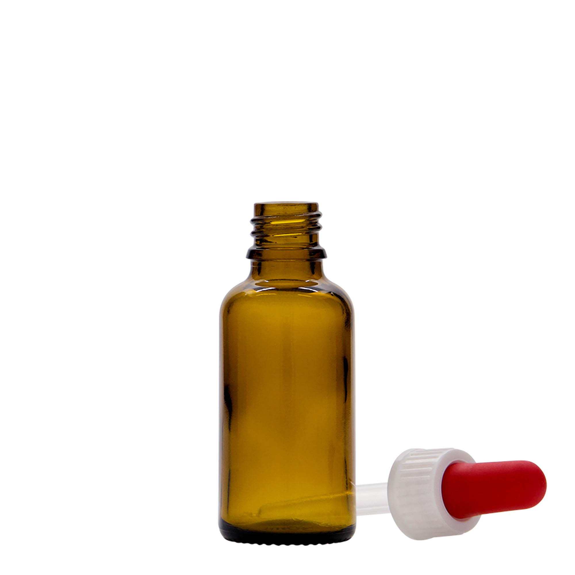Flacon compte-gouttes 30 ml Médical, verre, brun, embouchure : DIN 18