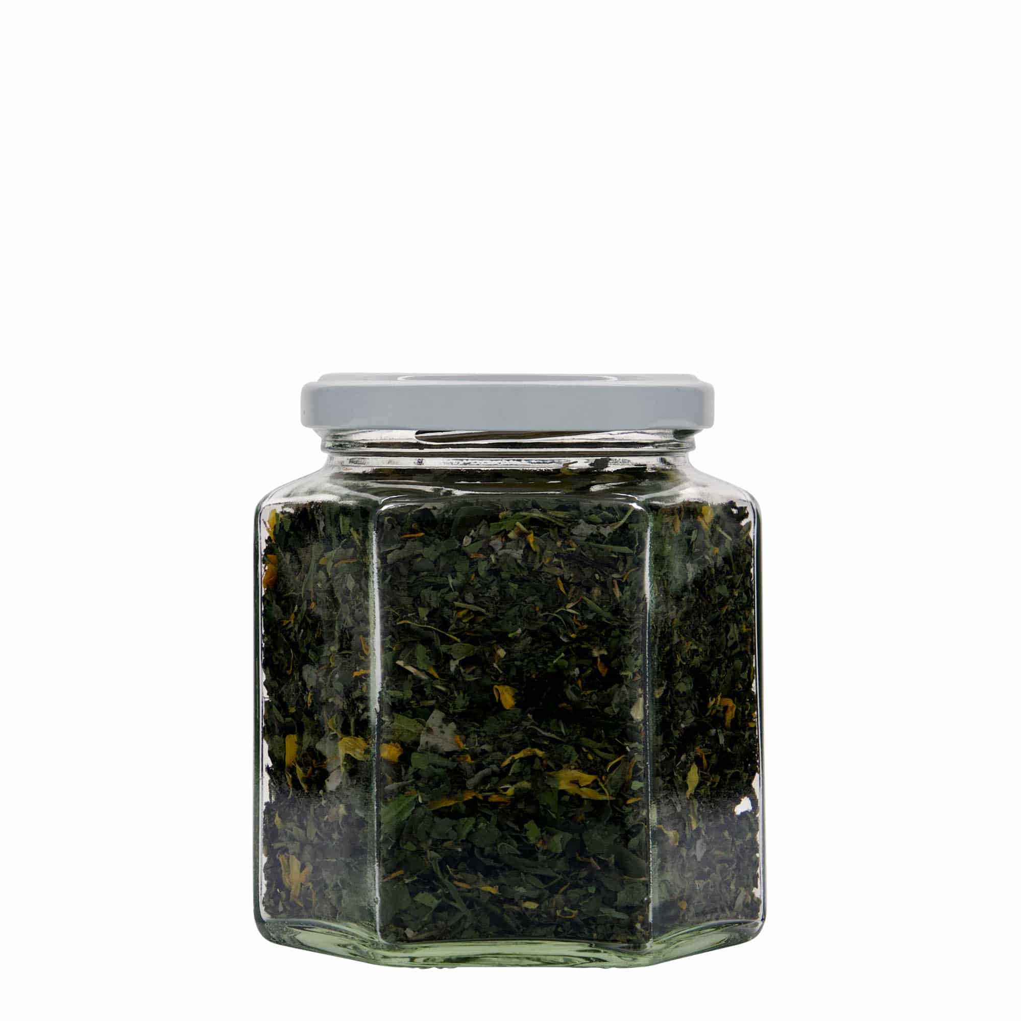 390 ml pot hexagonal, ouverture : twist-off (TO 70)