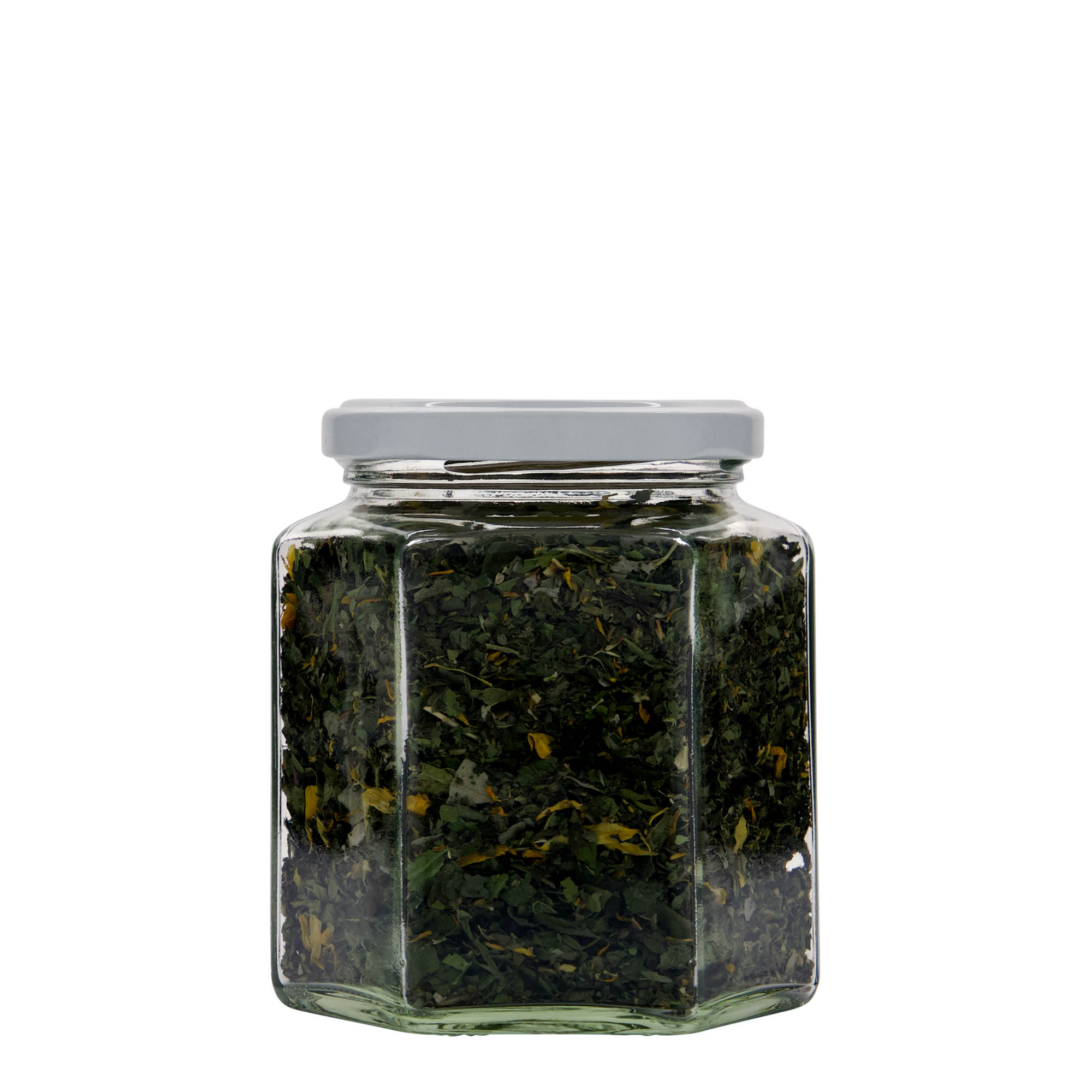 390 ml pot hexagonal, ouverture : twist-off (TO 70)