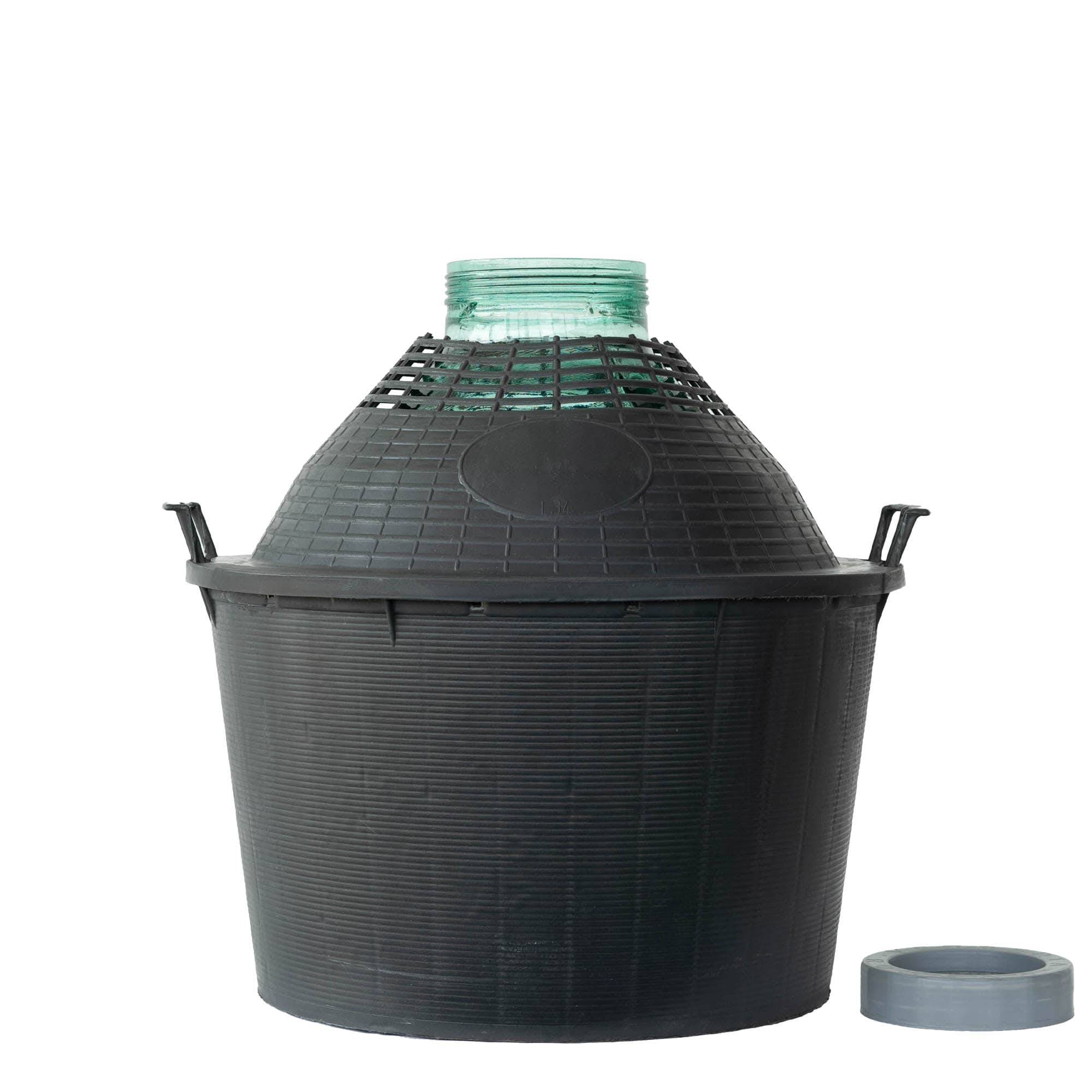 34 l bouteille ballon à col large, verre, ouverture : bouchon à vis