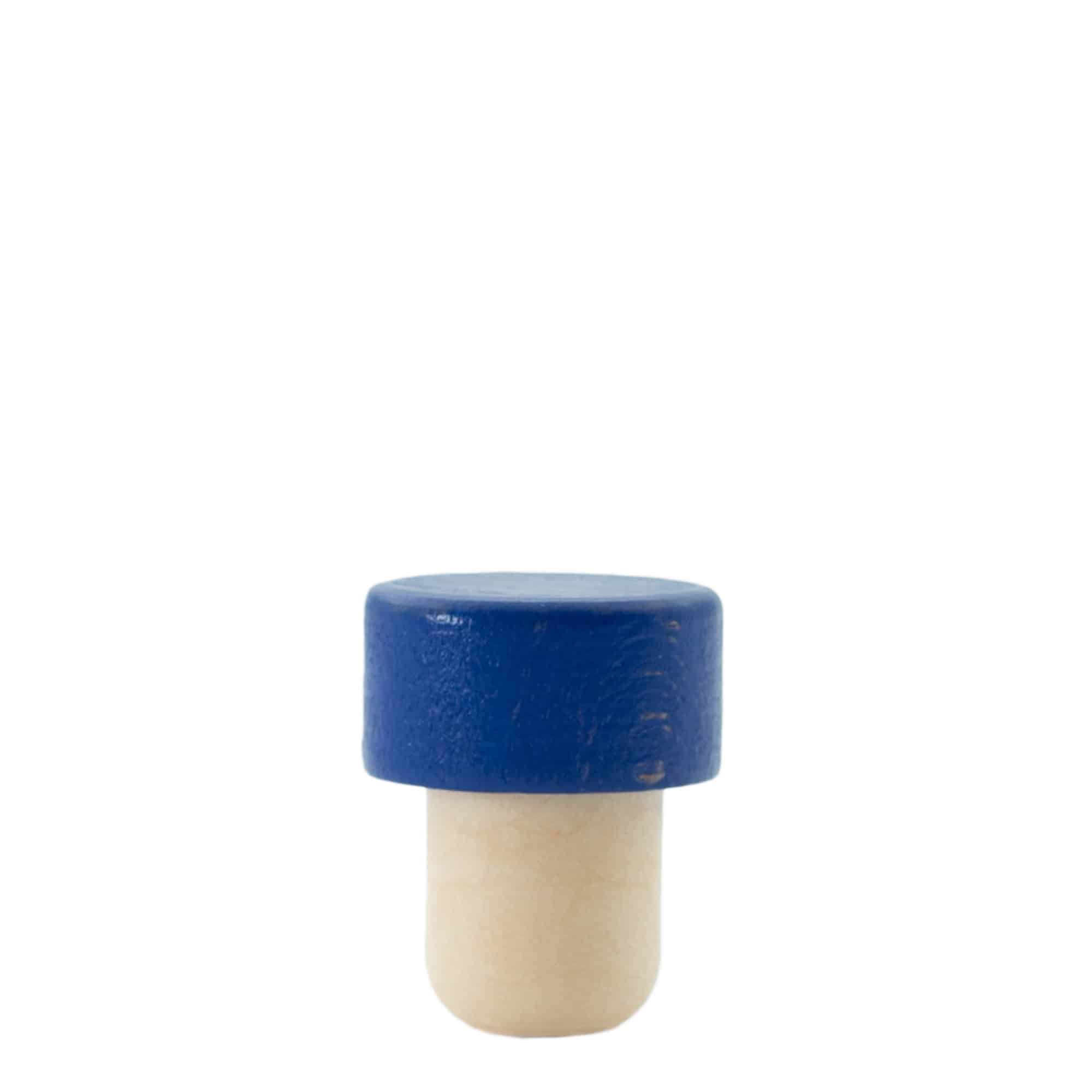 Bouchon à poignée 19 mm, bois, bleu, pour bouchage: bouchon