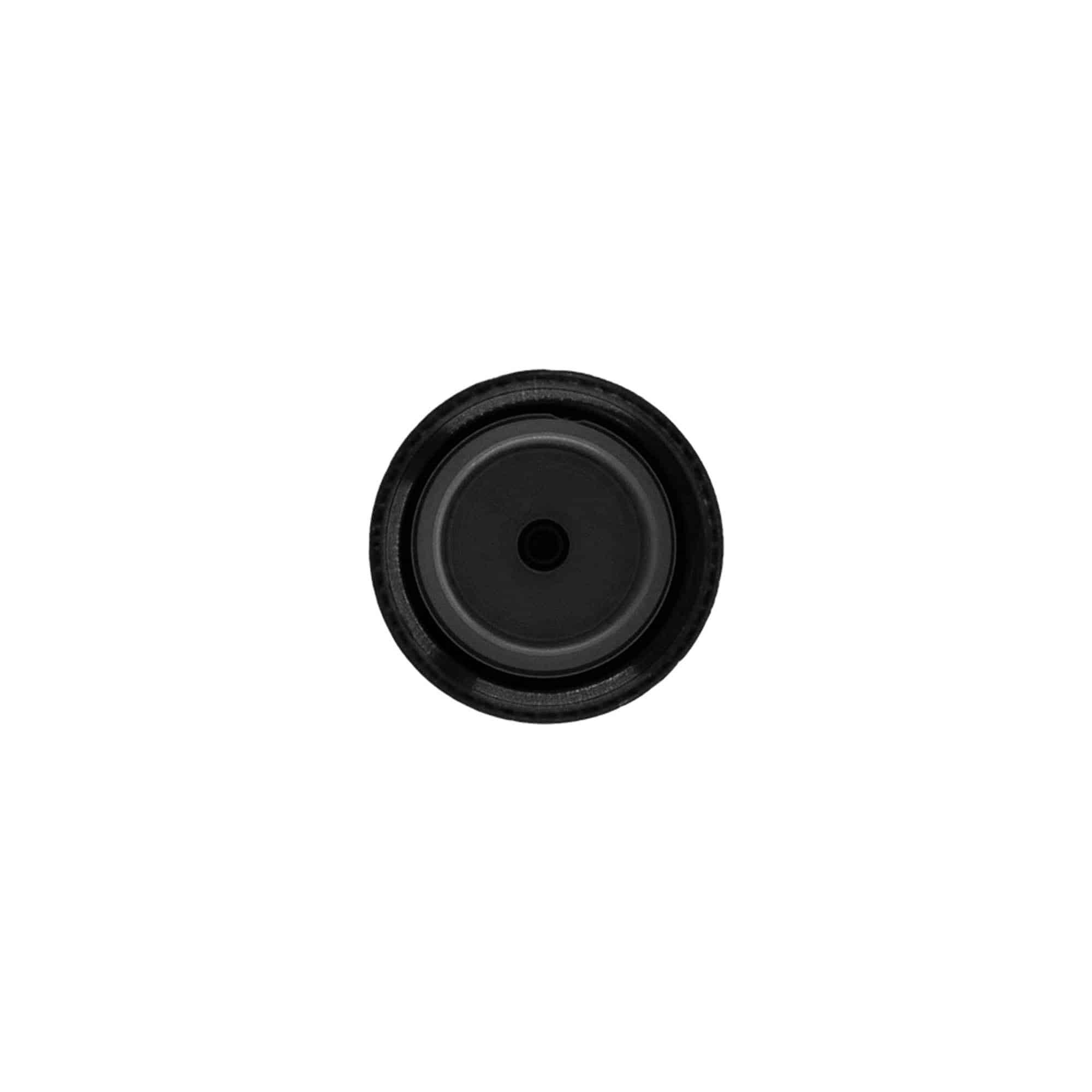 Bougage à vis avec insert de pulvérisation, plastique PP, noir, pour bouchage: 24/410