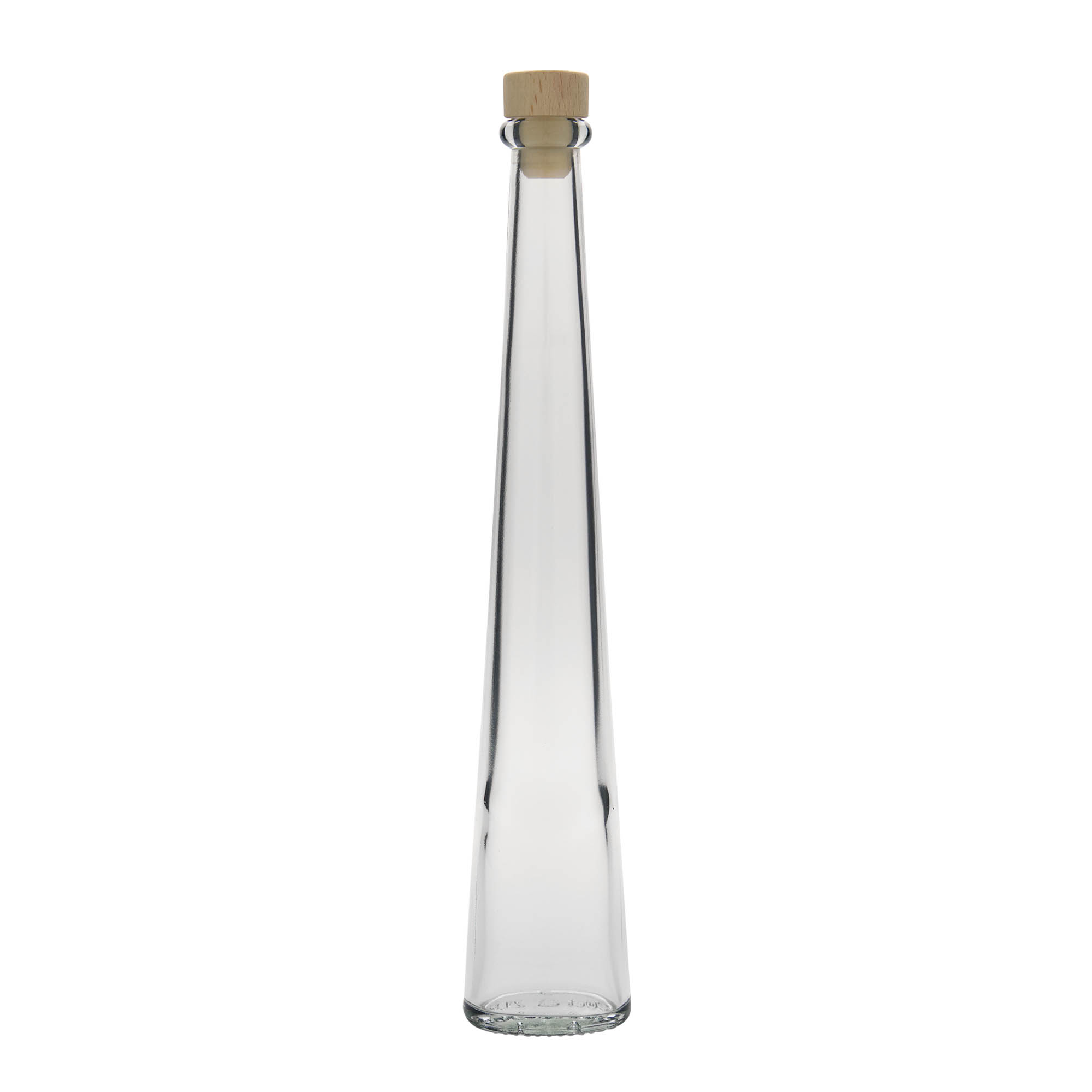 Flacon en verre 200 ml « Dama Ovale », ovale, ouverture : bouchon en liège Flacon en verre 200 ml « Dama Ovale », ovale, ouverture : bouchon en liège