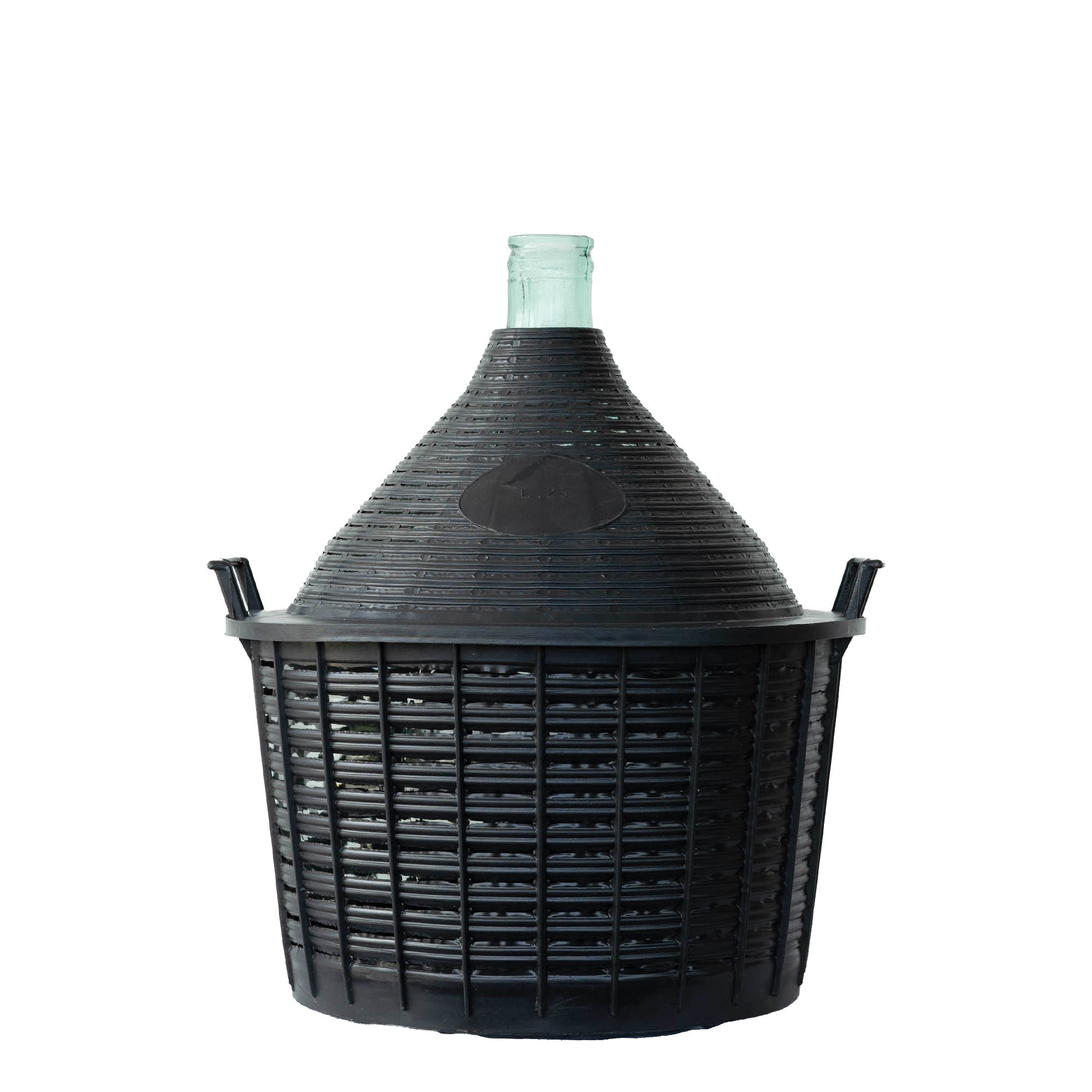Bouteille ballon 25 l col étroit, verre, ouverture : couvercle à emboîtement