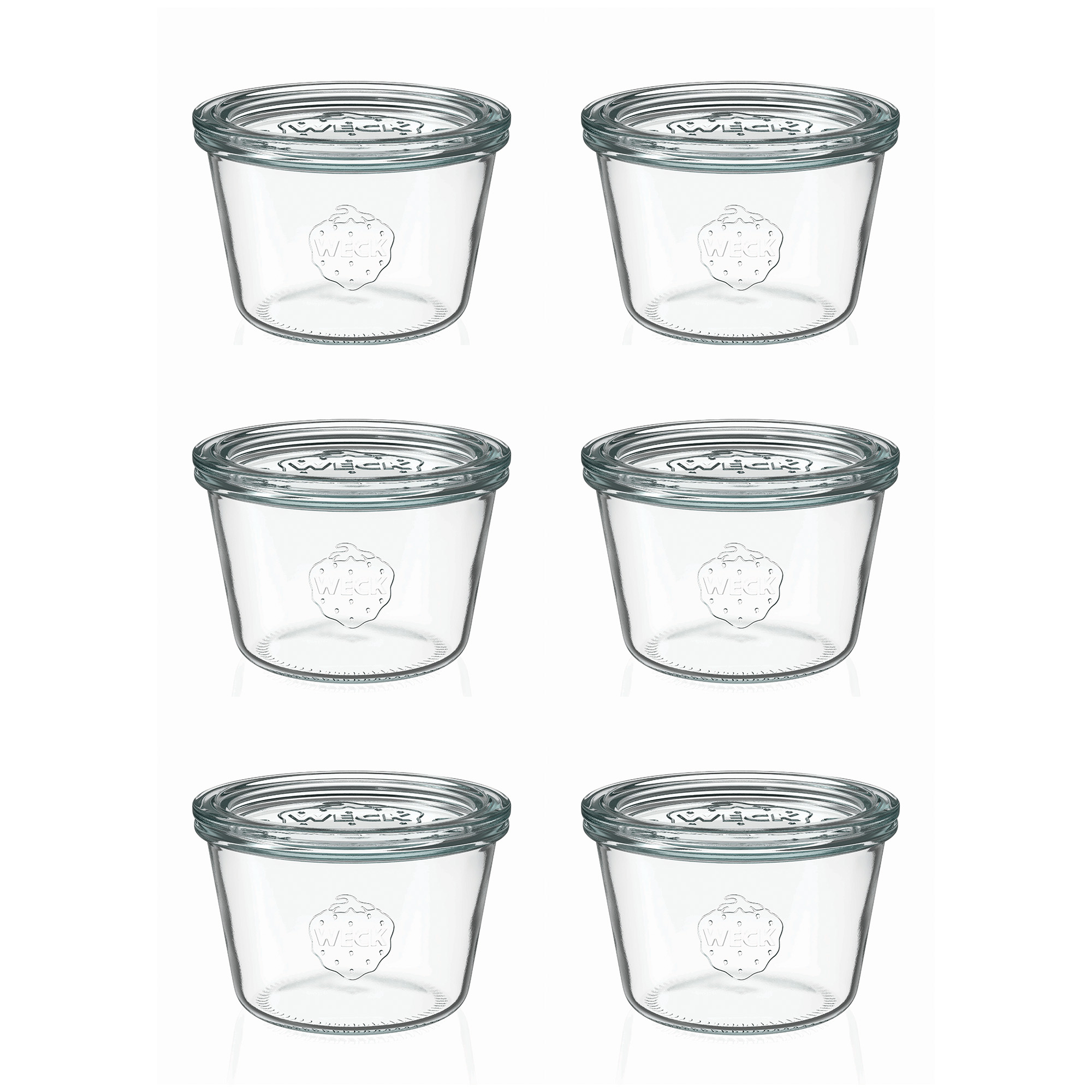 6x 370 ml bocal WECK à renversement avec couvercle en verre RR 100