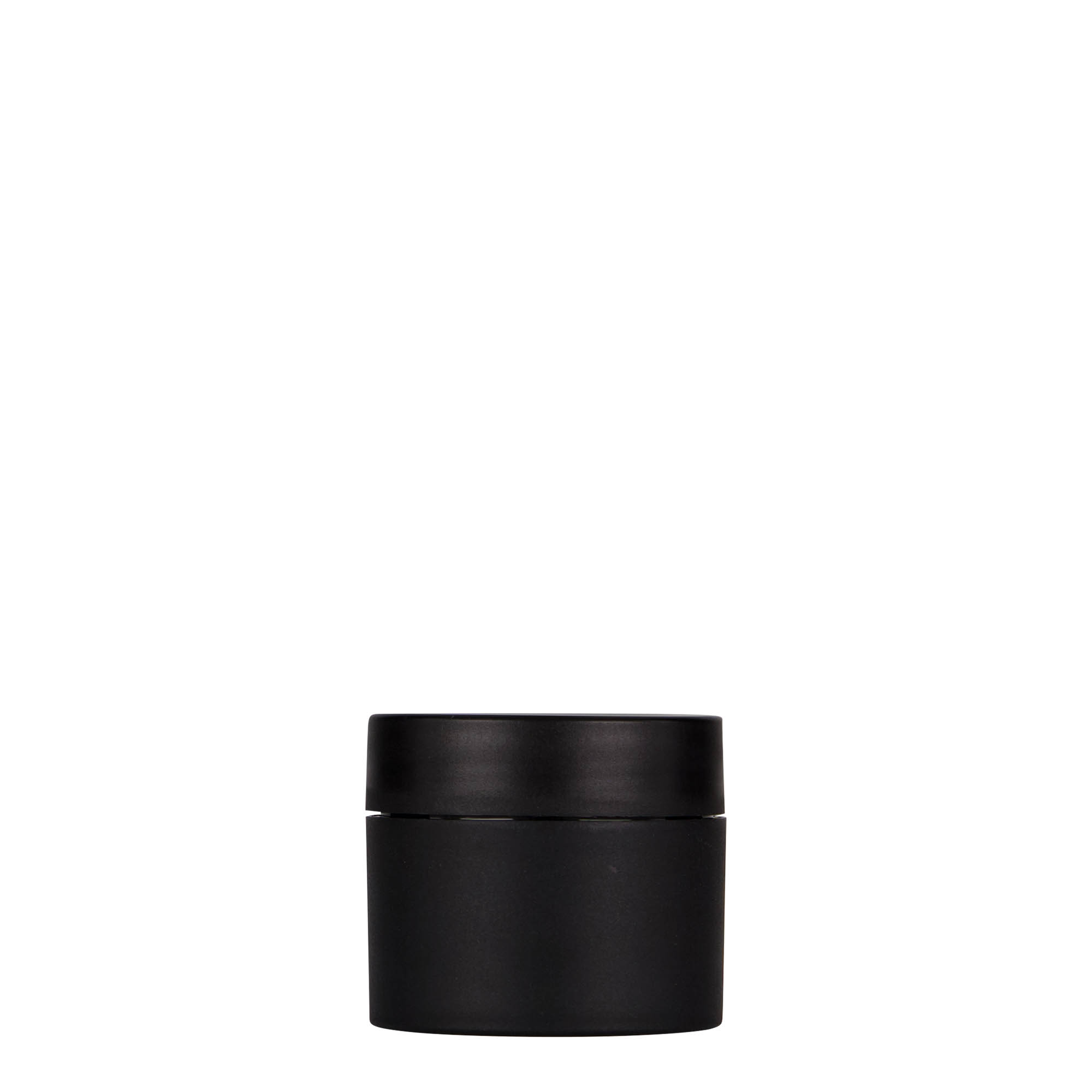 Dose en plastique 30 ml 'Antonella', PP, noir, ouverture : bouchon à vis Dose en plastique 30 ml 'Antonella', PP, noir, ouverture : bouchon à vis